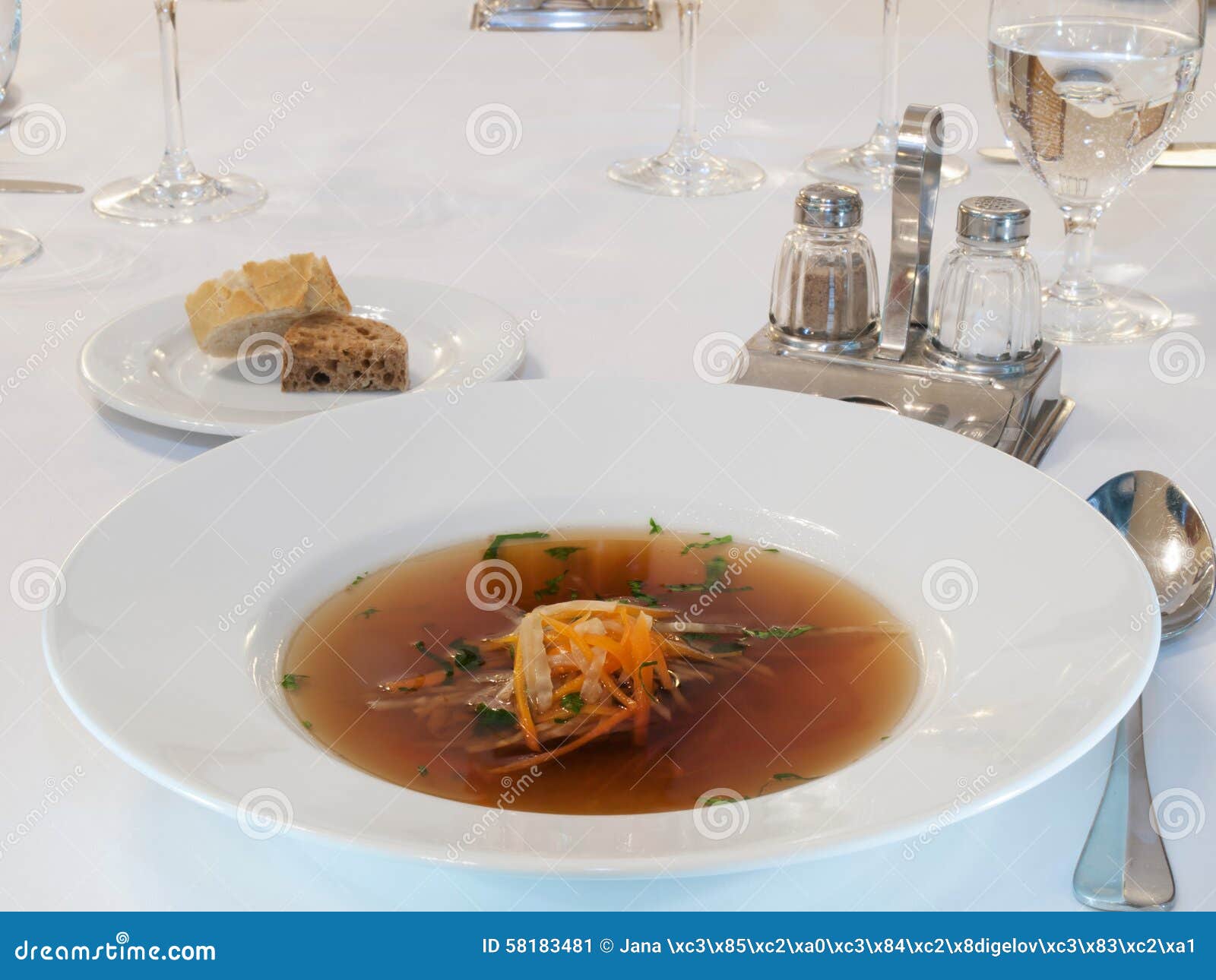 Beef Consomme with Root Vegetables and Meat Stock Image Image of bouillon, meat 58183481