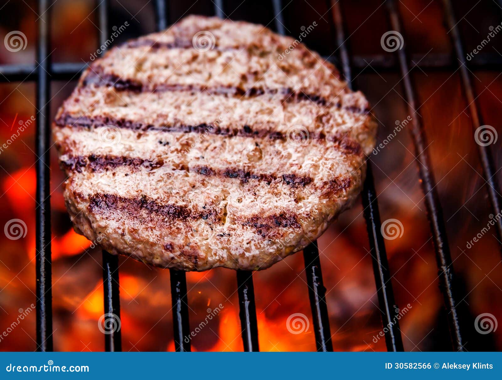 Beef cutlet on grill stock photo. Image of hamburger 30582566