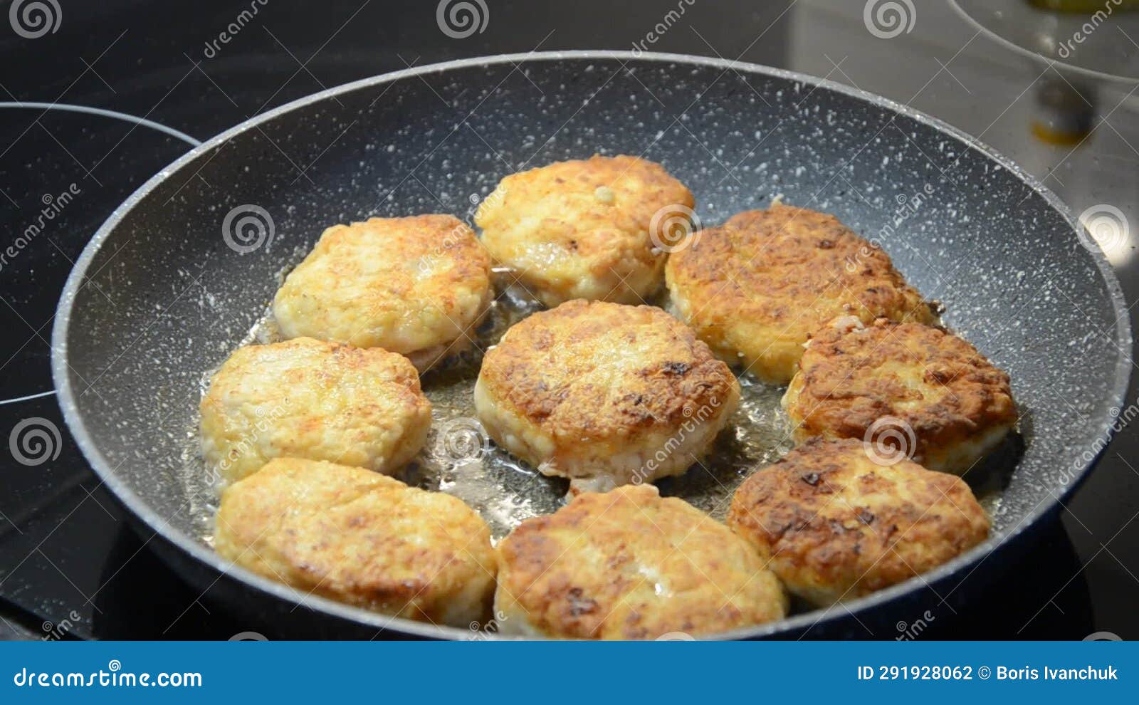Beef Cutlets Fried on Both Sides in a Frying Pan Stock Footage Video