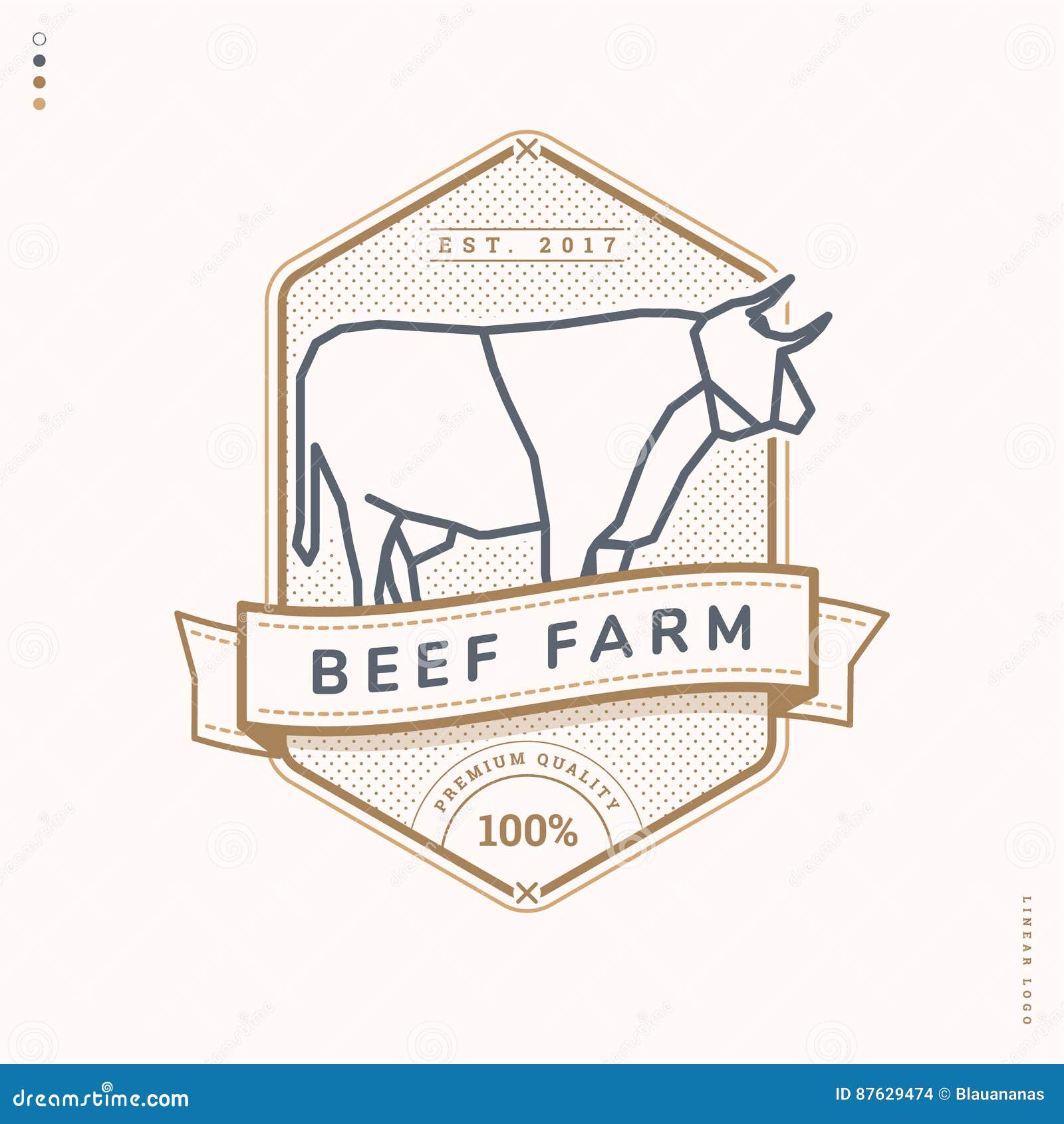 Beef farm linear logo stock vector. Illustration of emblem 87629474