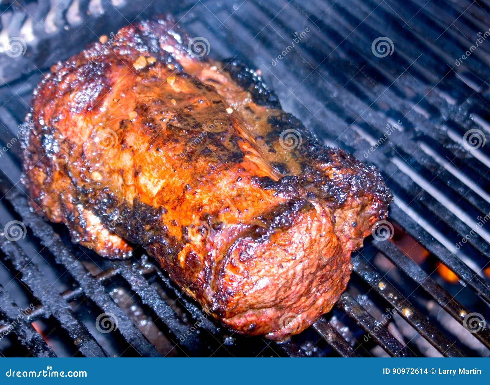 Beef Filet Strip on BBQ stock photo. Image of barbeque 90972614