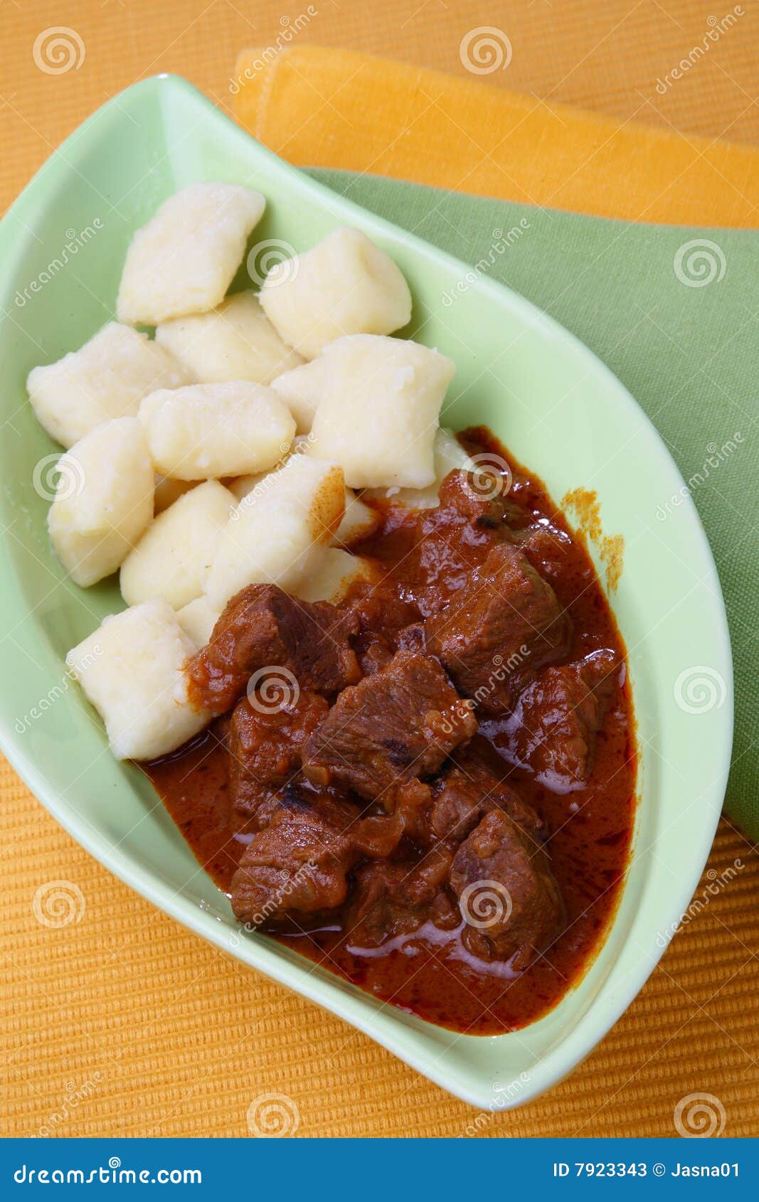 Beef goulash with gnocchi stock image. Image of cuisine 7923343