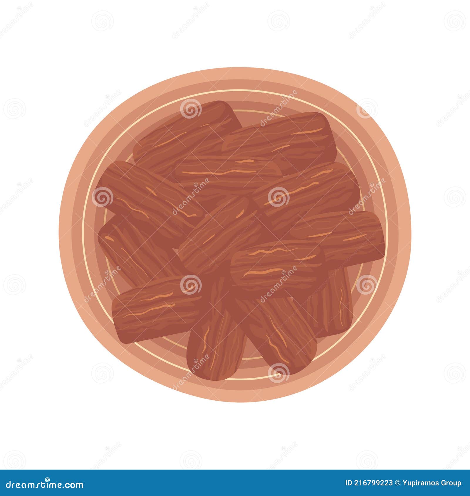 Beef jerky food stock vector. Illustration of protein 216799223