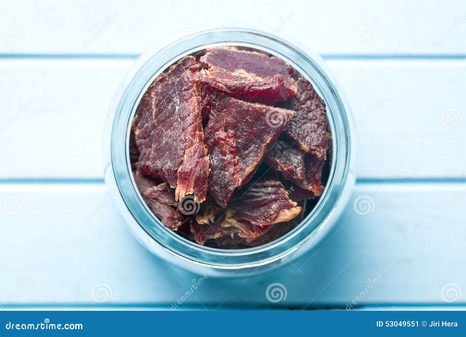 Beef jerky in jar stock image. Image of glass, piece 53049551