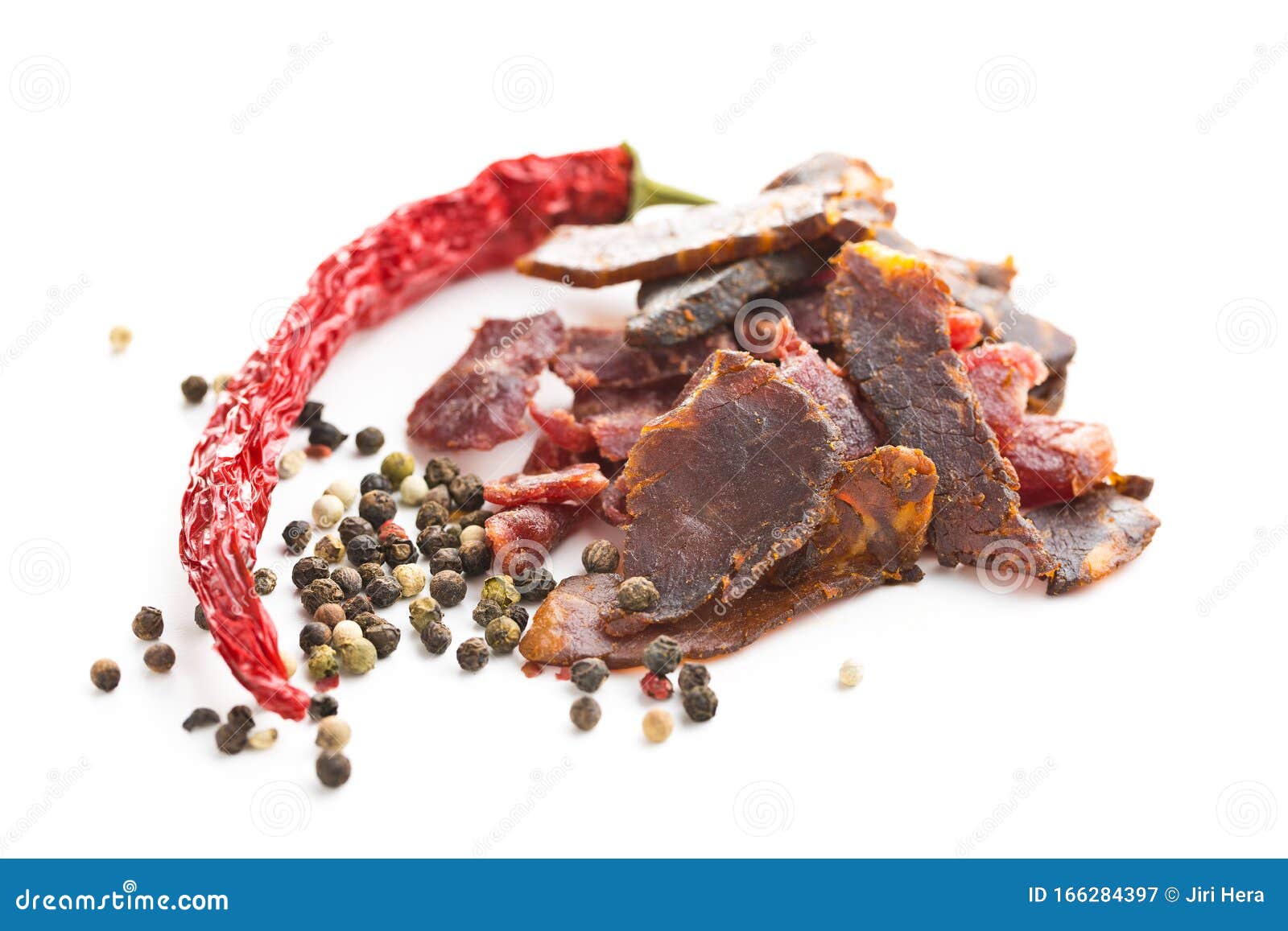 Beef Jerky Pieces. Dried Beef Meat Stock Image Image of energy