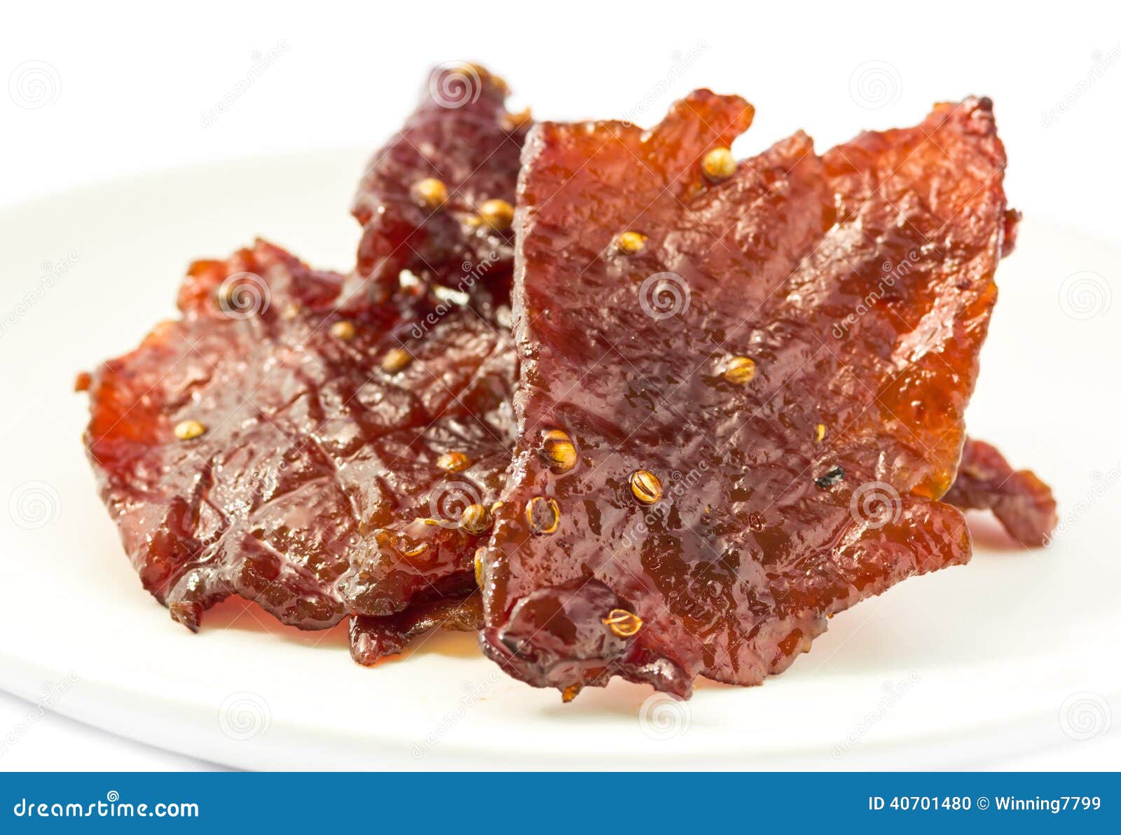 Beef jerky pieces stock photo. Image of delicious, dish 40701480