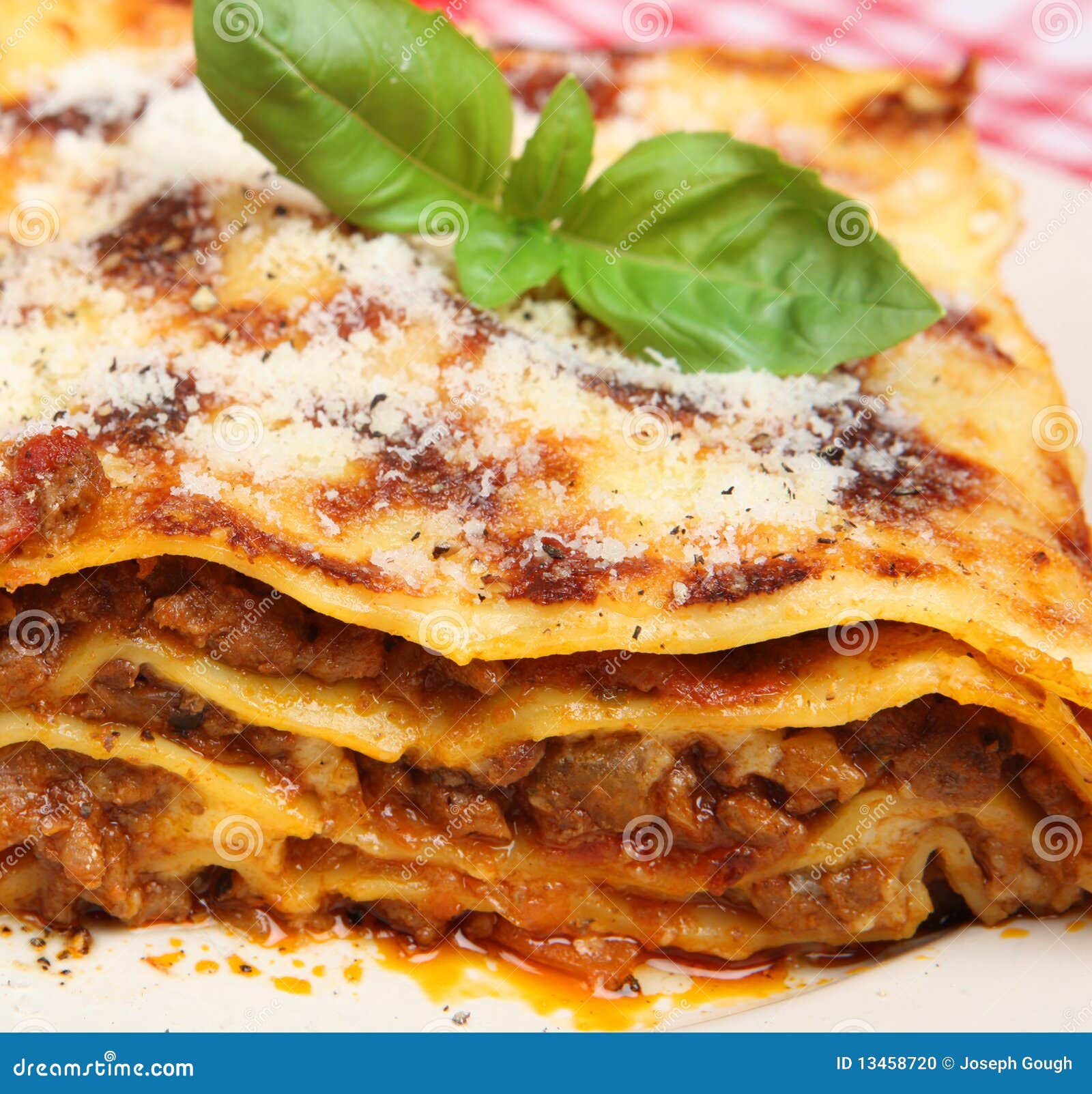 Beef Lasagna stock photo. Image of pasta, garnish, slice - 13458720