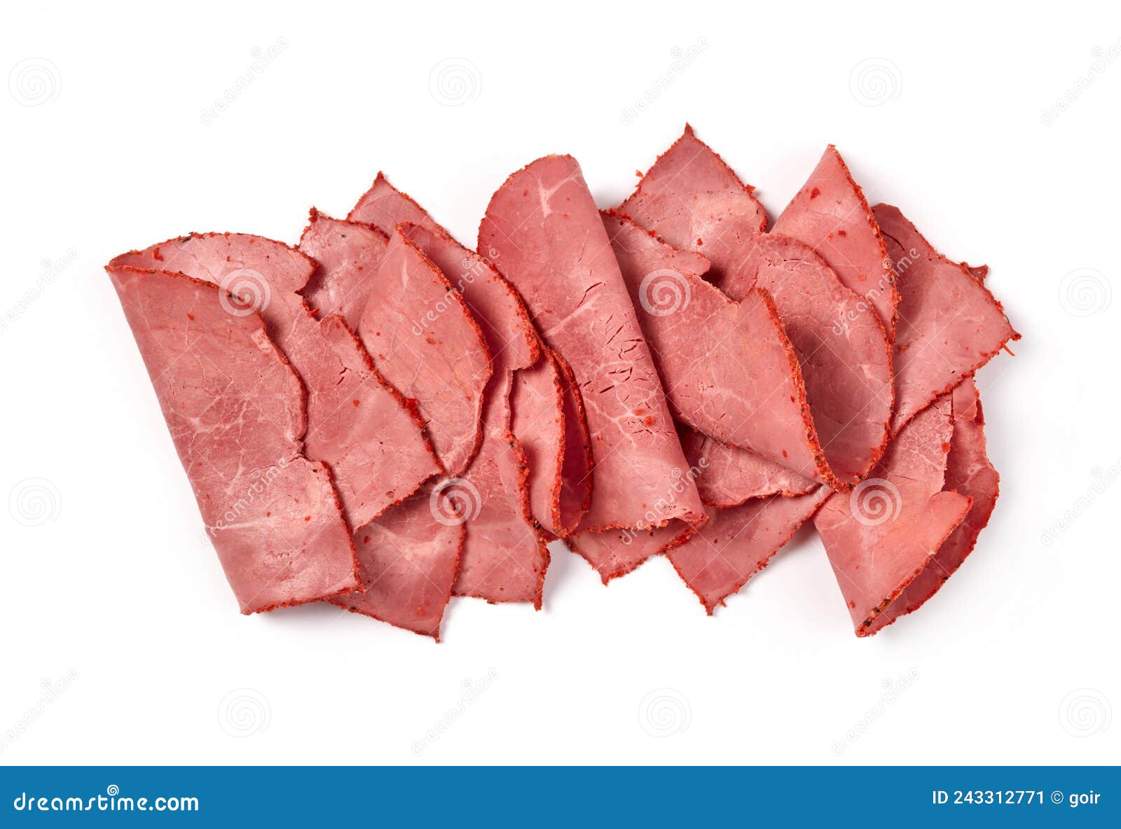 Beef pastrami slices stock image. Image of processed 243312771