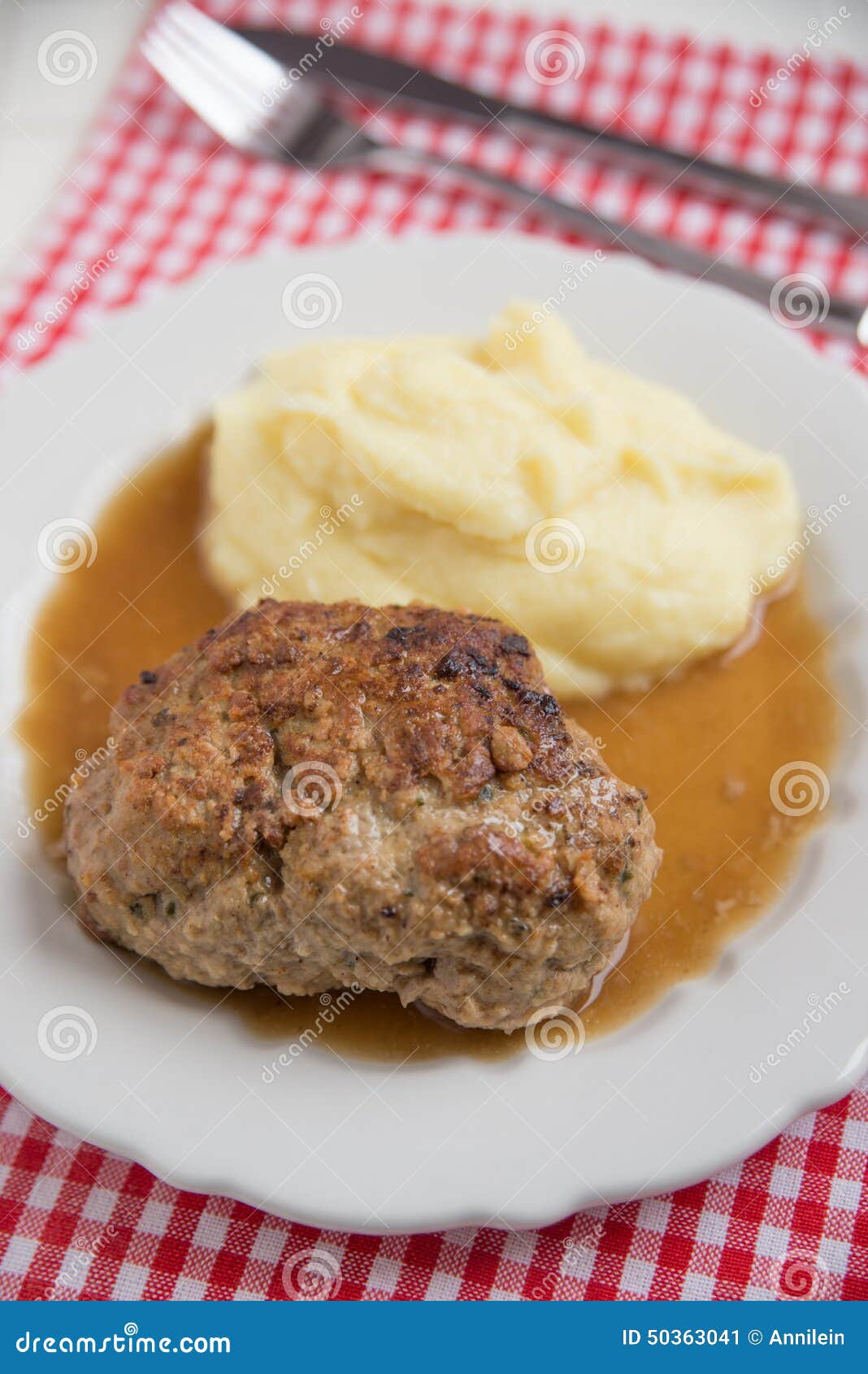 Beef Patties with Mashed Potatoes Stock Image Image of cooked