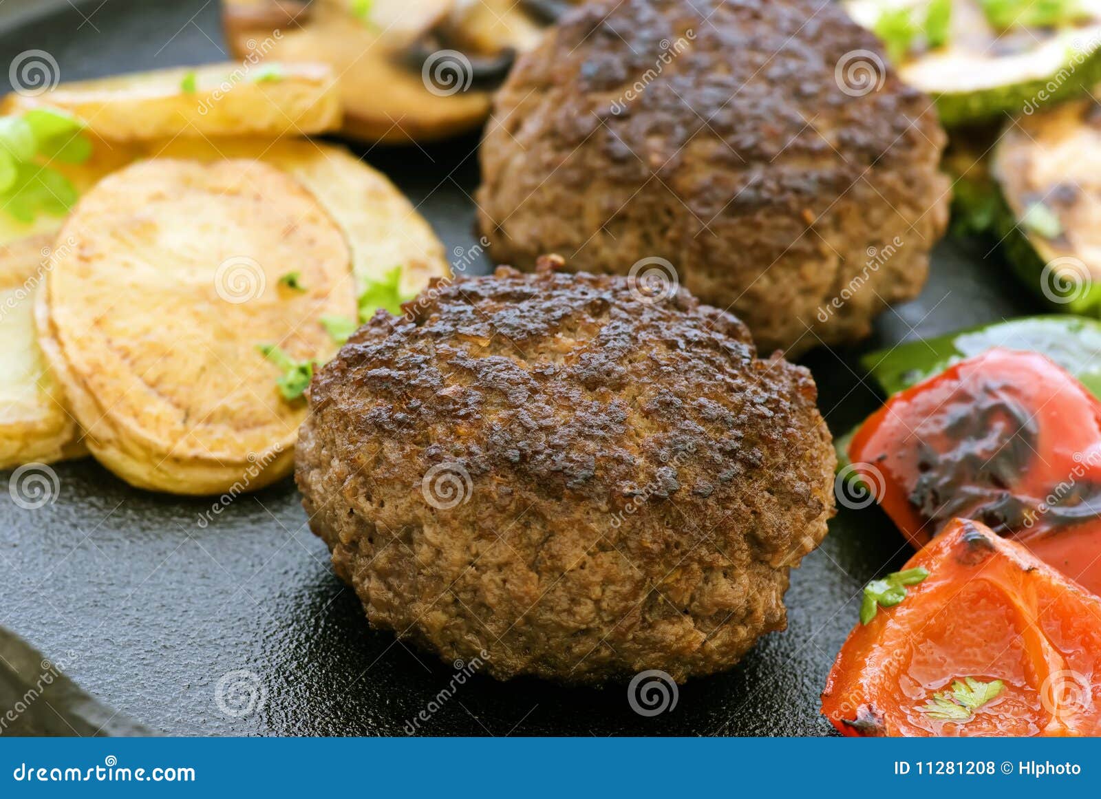 Beef Patty with Vegetable stock photo. Image of brown 11281208