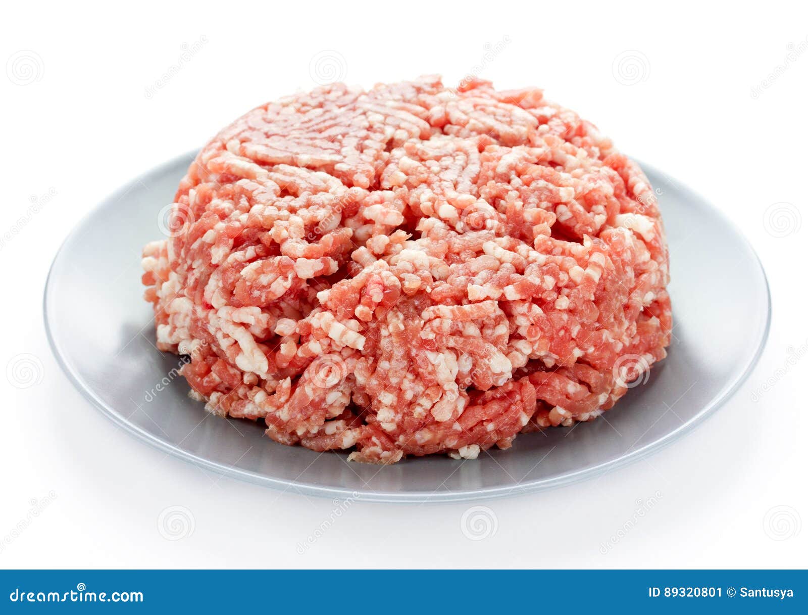 Beef or Pork Fat Minced Meat on Plate Stock Image Image of burger