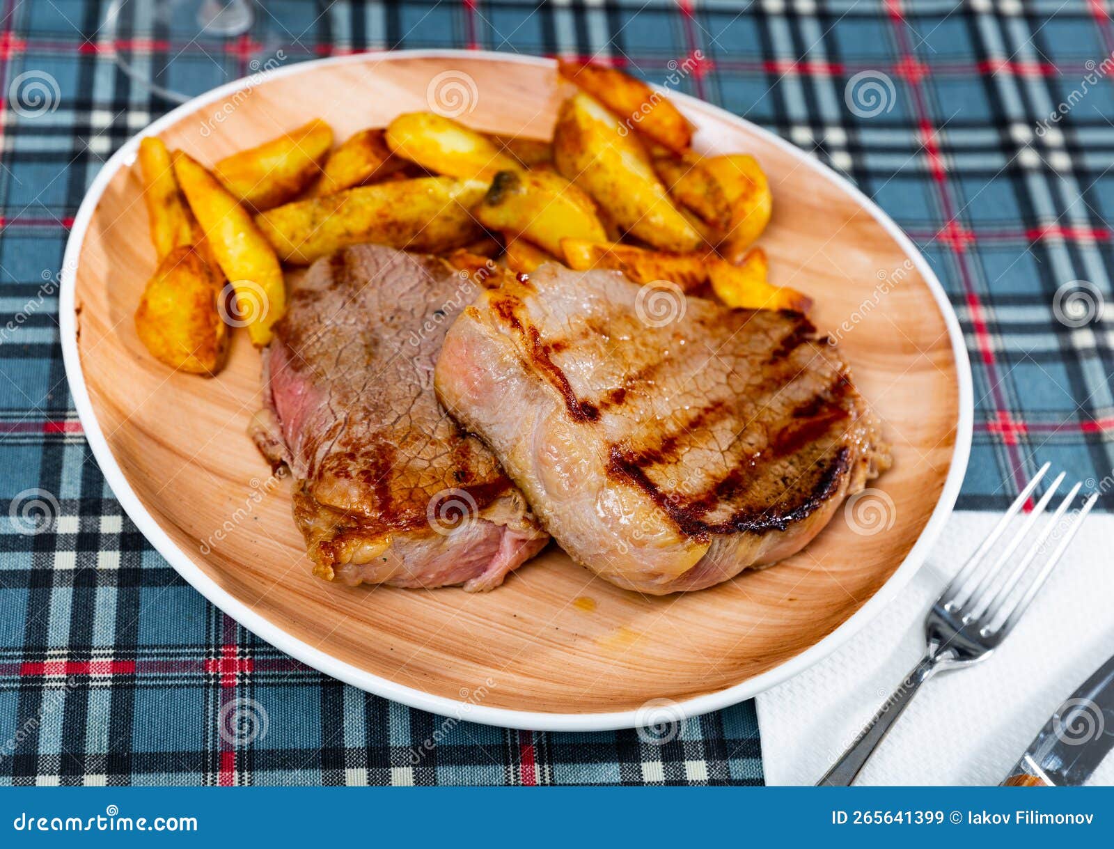 Beef with potato stock image. Image of rare, closeup - 265641399
