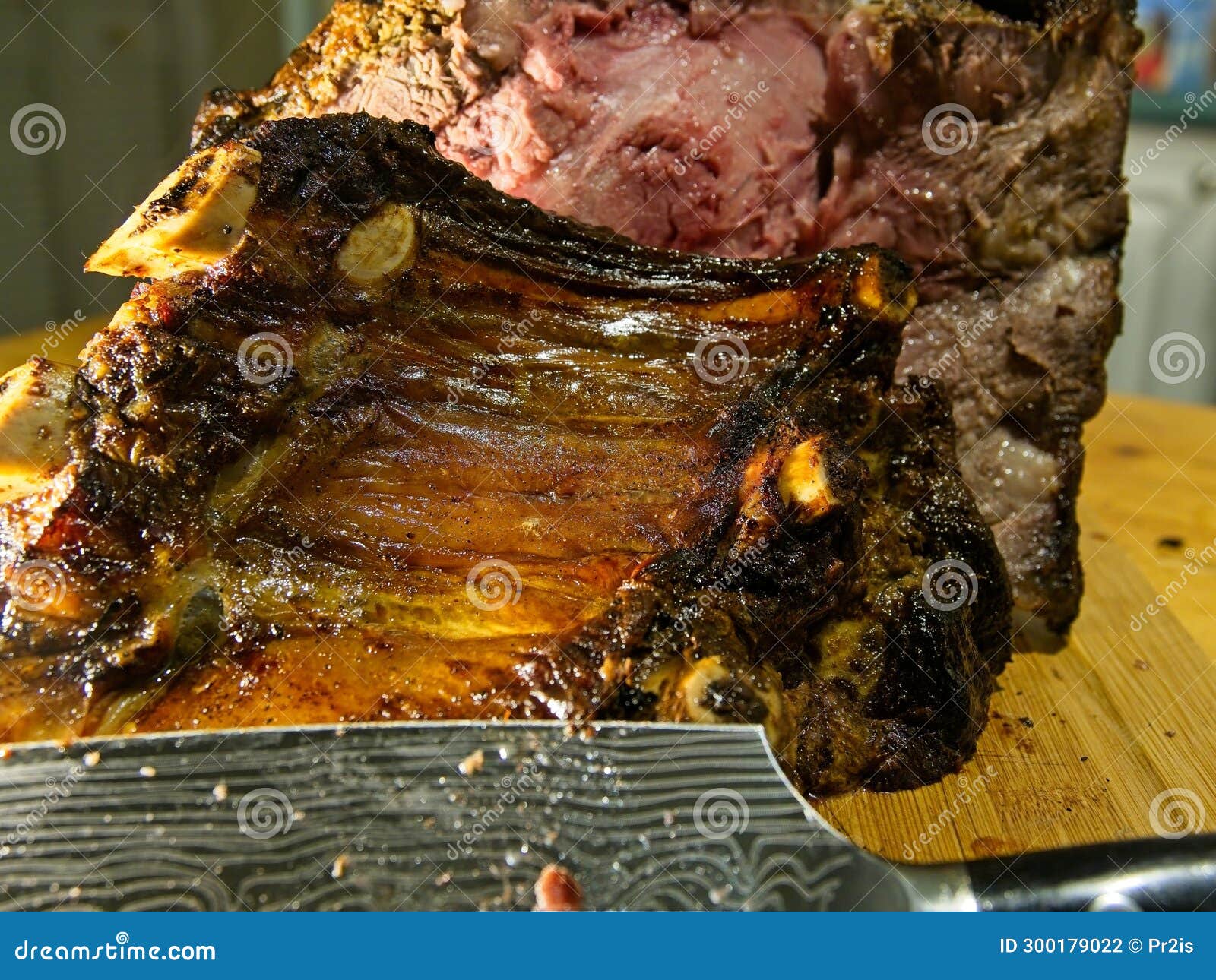 Beef Prime Rib Roast in Stages of Preparation Stock Photo Image of salt, slice 300179022