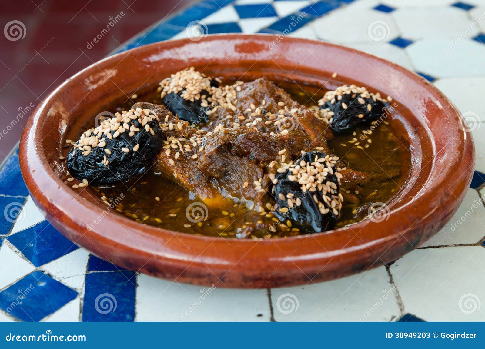 Beef with prunes stock image. Image of close, african 30949203