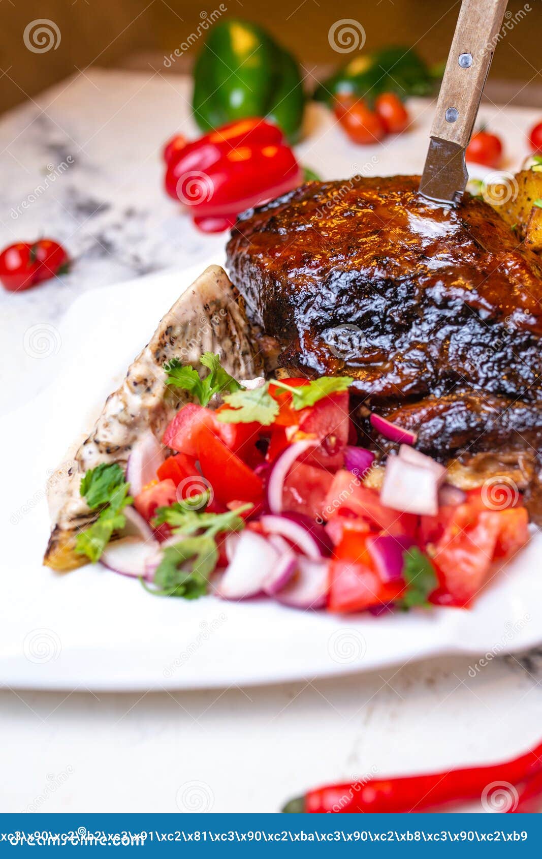 Beef Ribs with Sauce for the Holiday Stock Photo Image of marinated