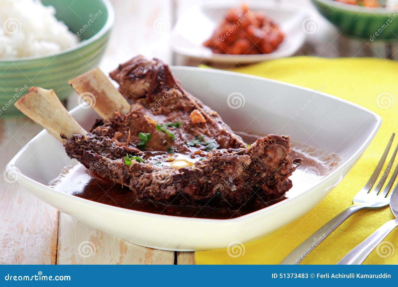 Beef ribs soup stock image. Image of broth, rice, main 51373483