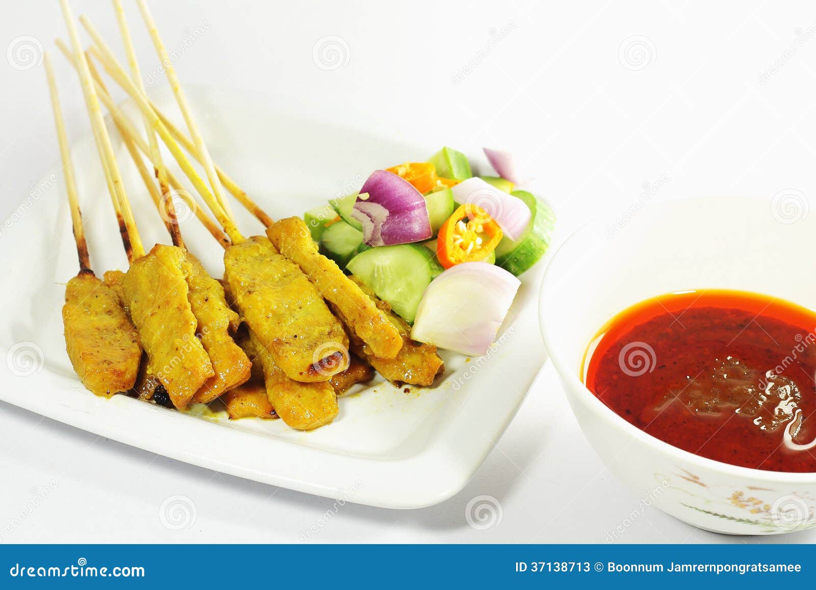 Moo Satay, Pork Satay, Thai Cuisine RoyaltyFree Stock Photography