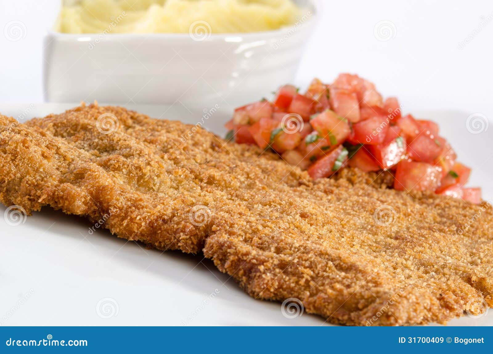Beef schnitzel stock image. Image of meal, mashed, portion 31700409