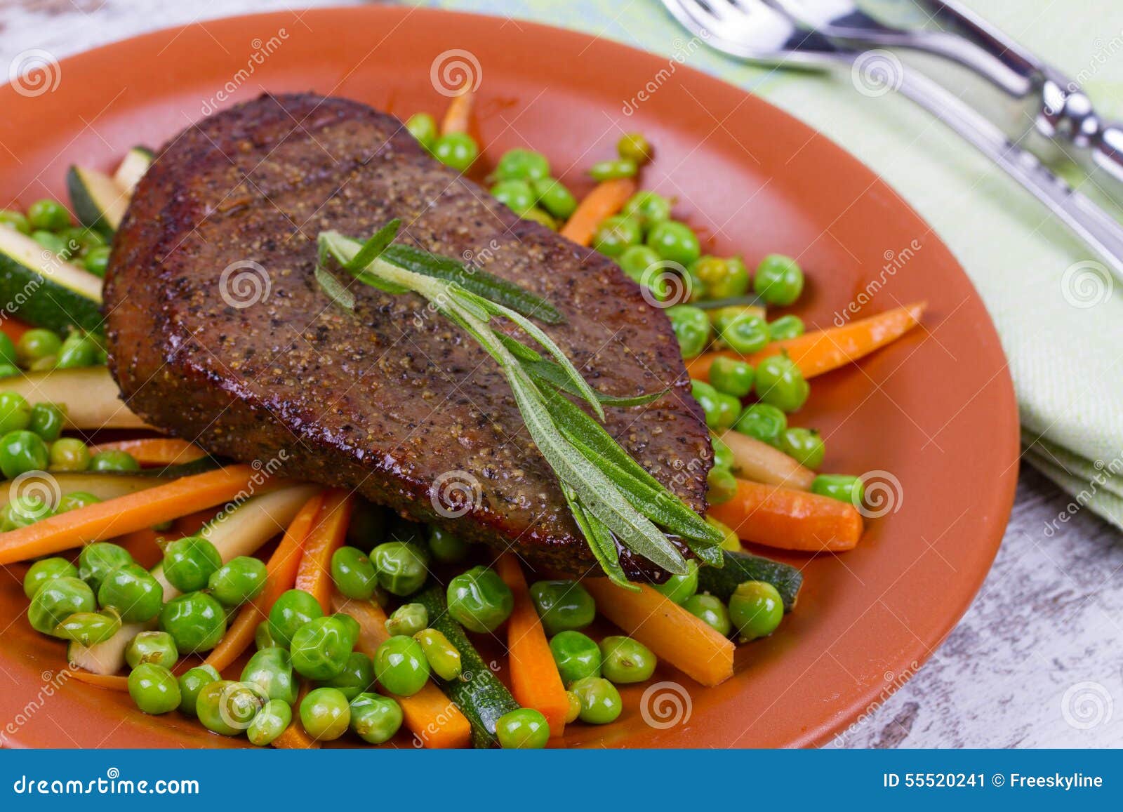 Beef Sirloin Steak with Vegetables. Stock Image Image of steamed