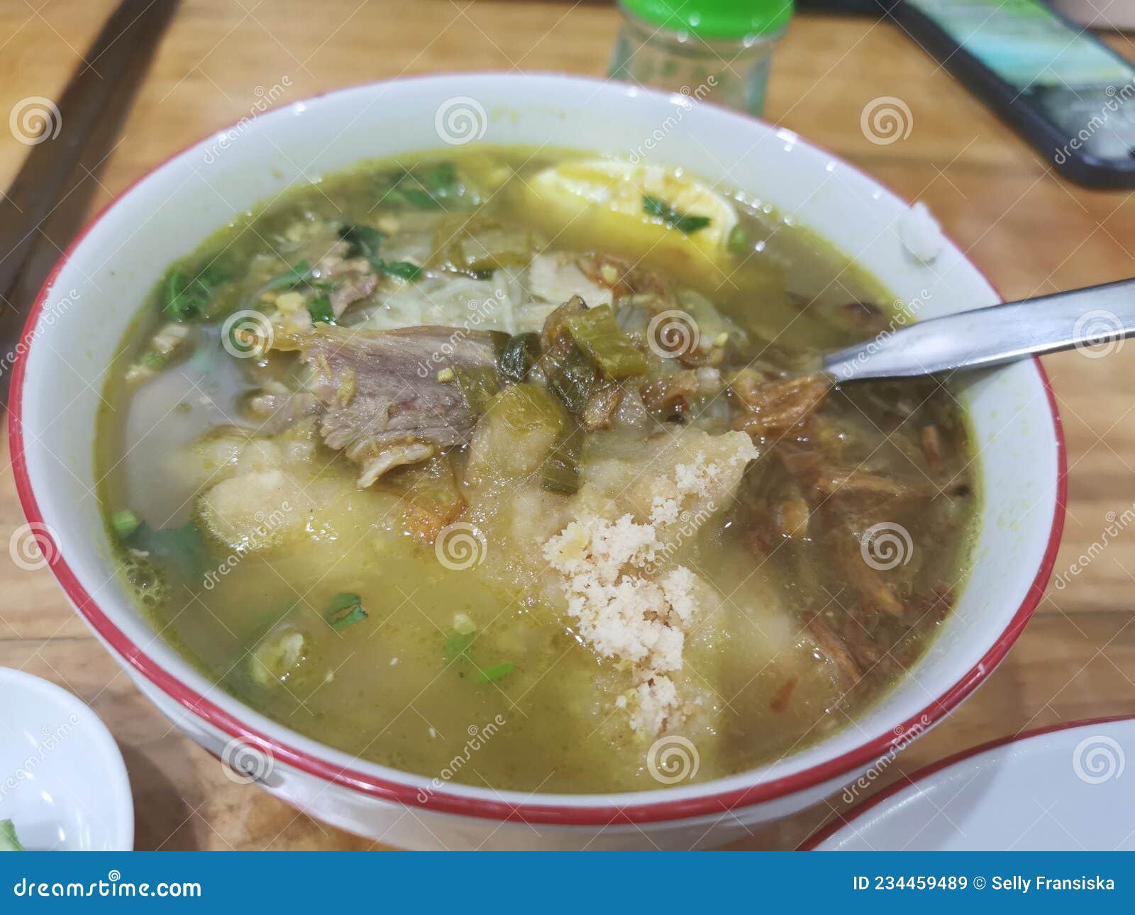 Beef Soup with Traditional Recipe from Jakarta Stock Image - Image of