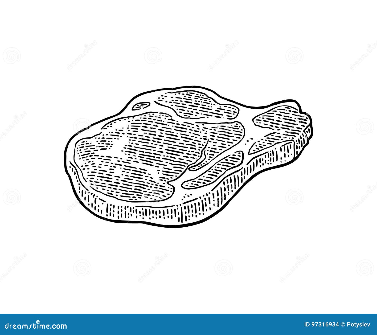 steak vector black and white