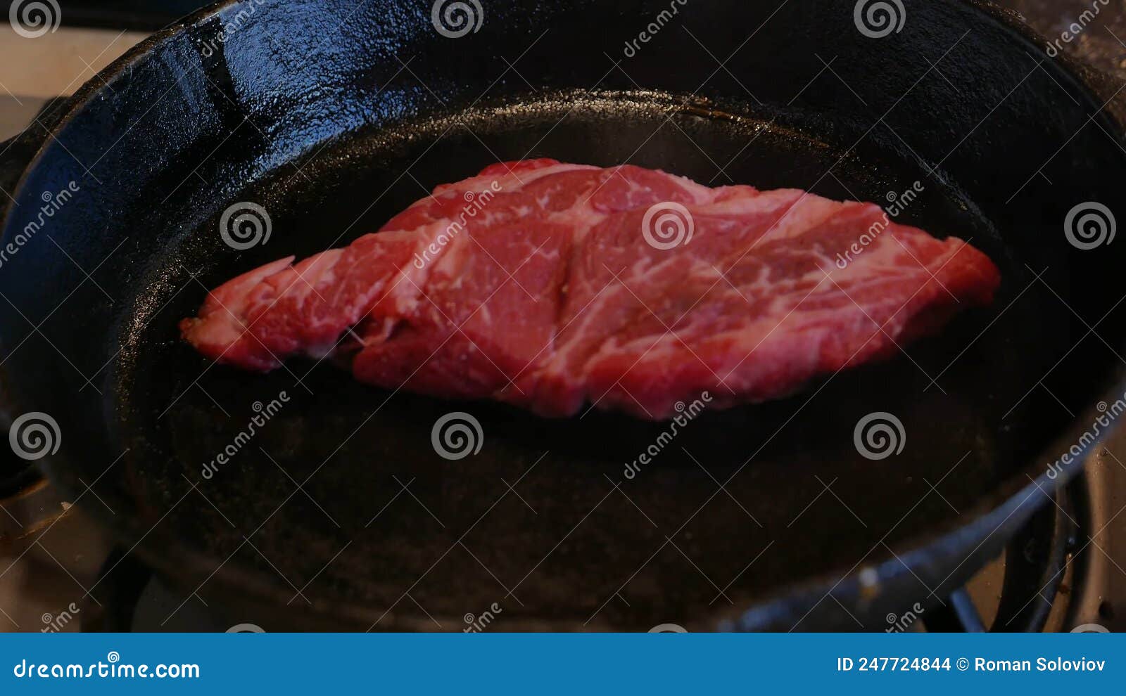 Beef Steak in a Pan. Close Up View Stock Photo Image of cooking, dessert 247724844