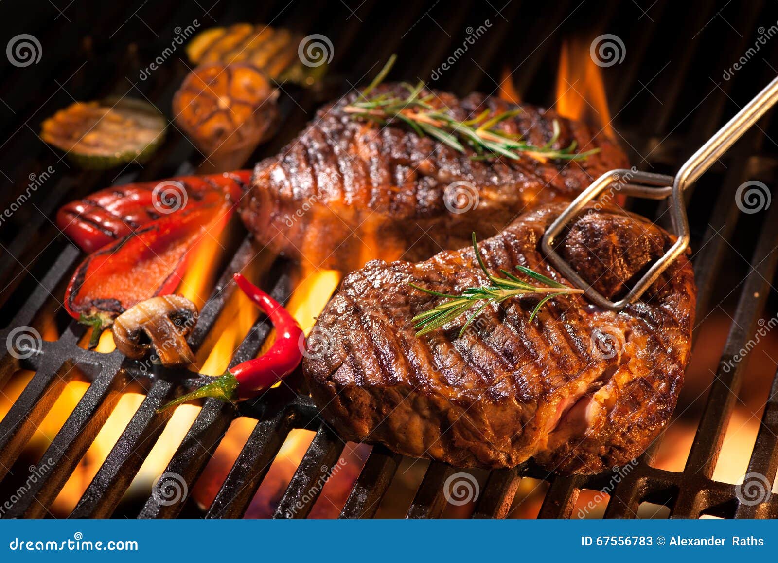 Beef steaks on the grill stock image. Image of braai 67556783