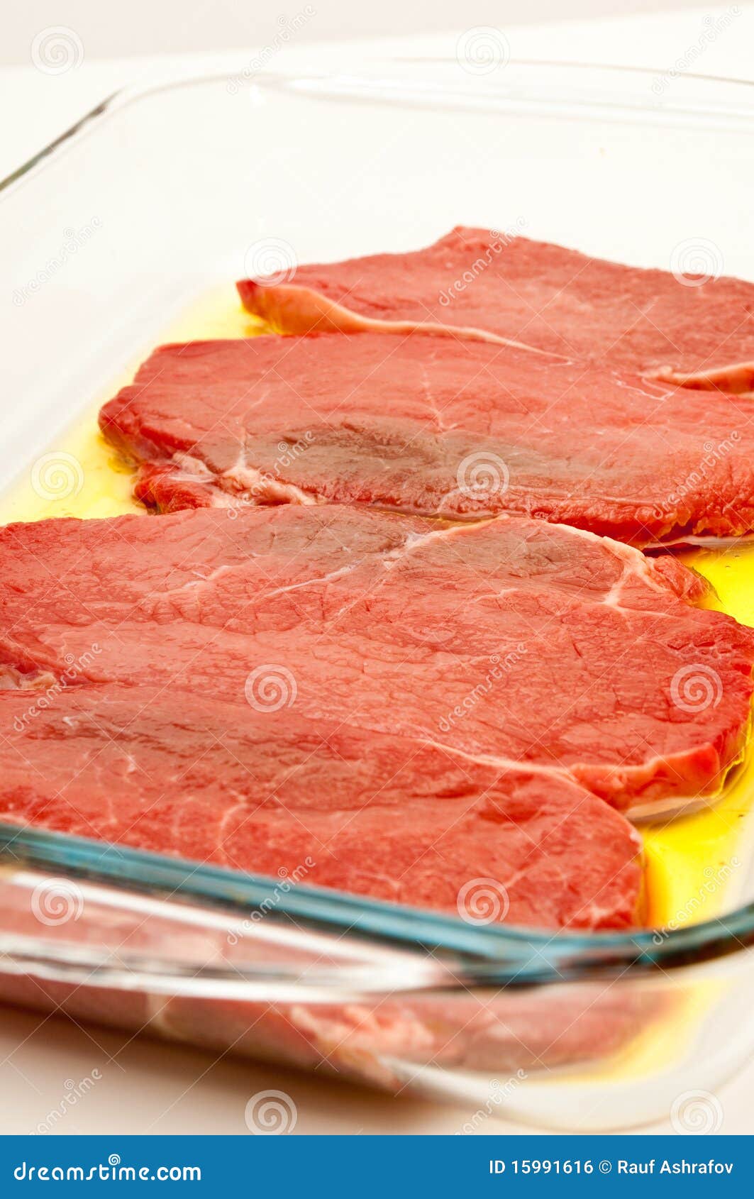 Beef Steaks Marinated in Olive Oil Stock Photo Image of fresh, meat