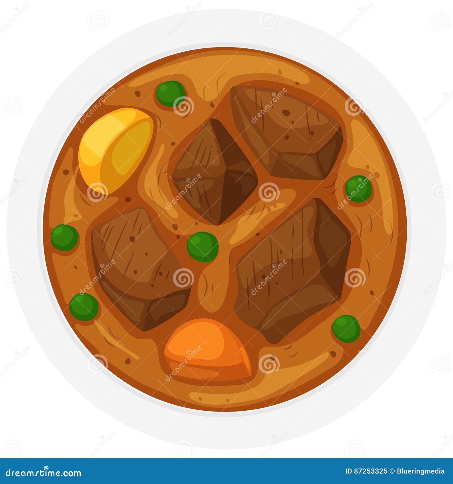 Beef stew in the bowl stock vector. Illustration of supper 87253325