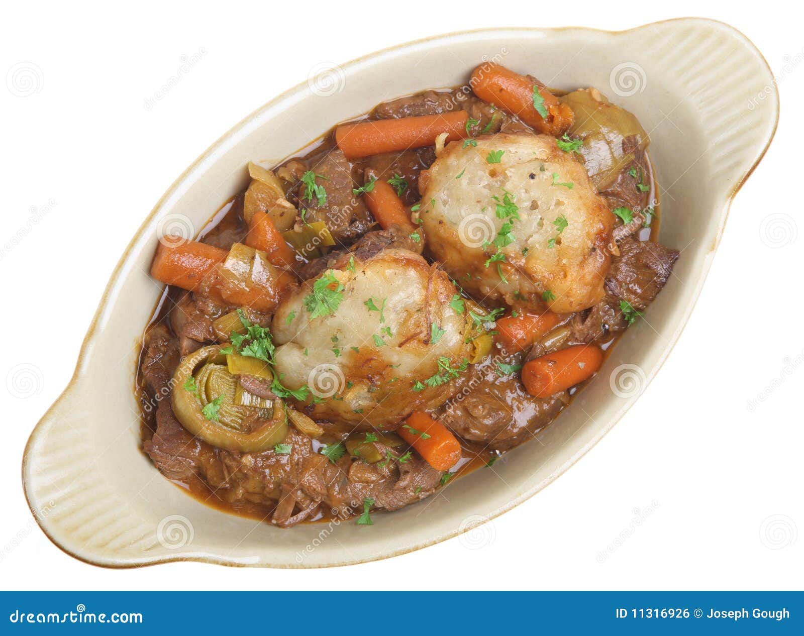 Beef Stew with Dumplings stock photo. Image of food, serving 11316926