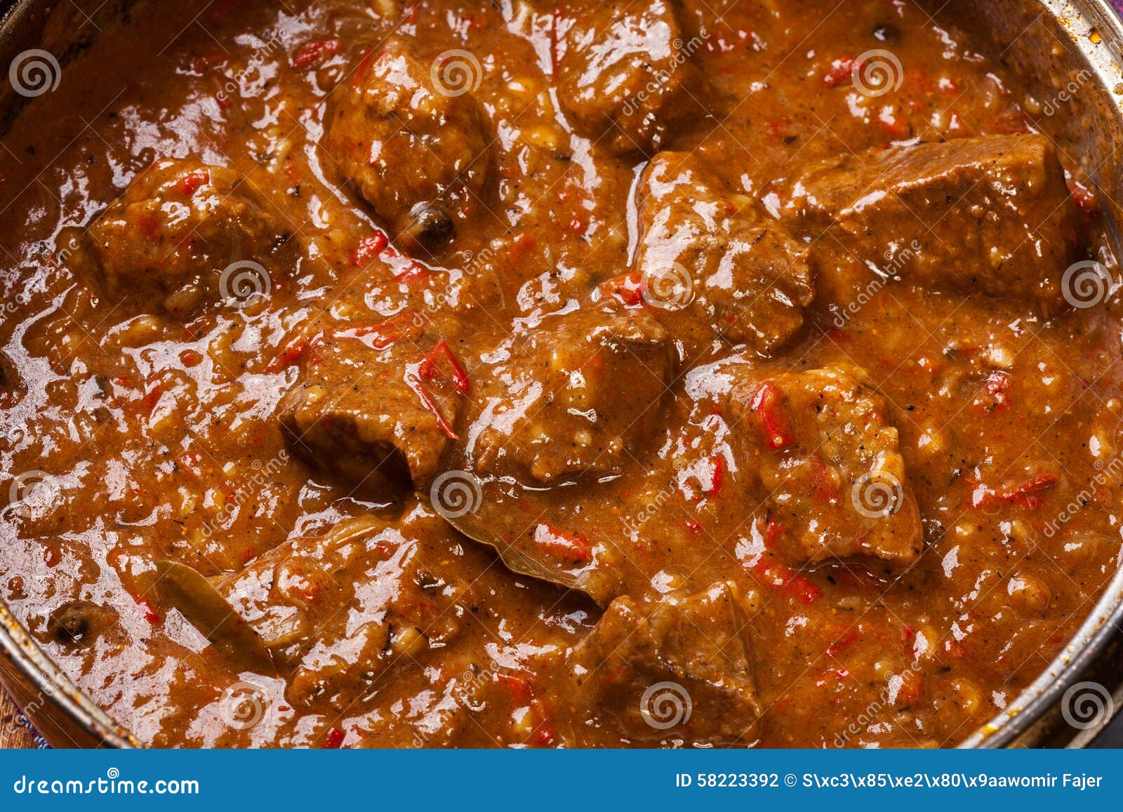 Beef stew in a pan stock photo. Image of goulash, carrots 58223392