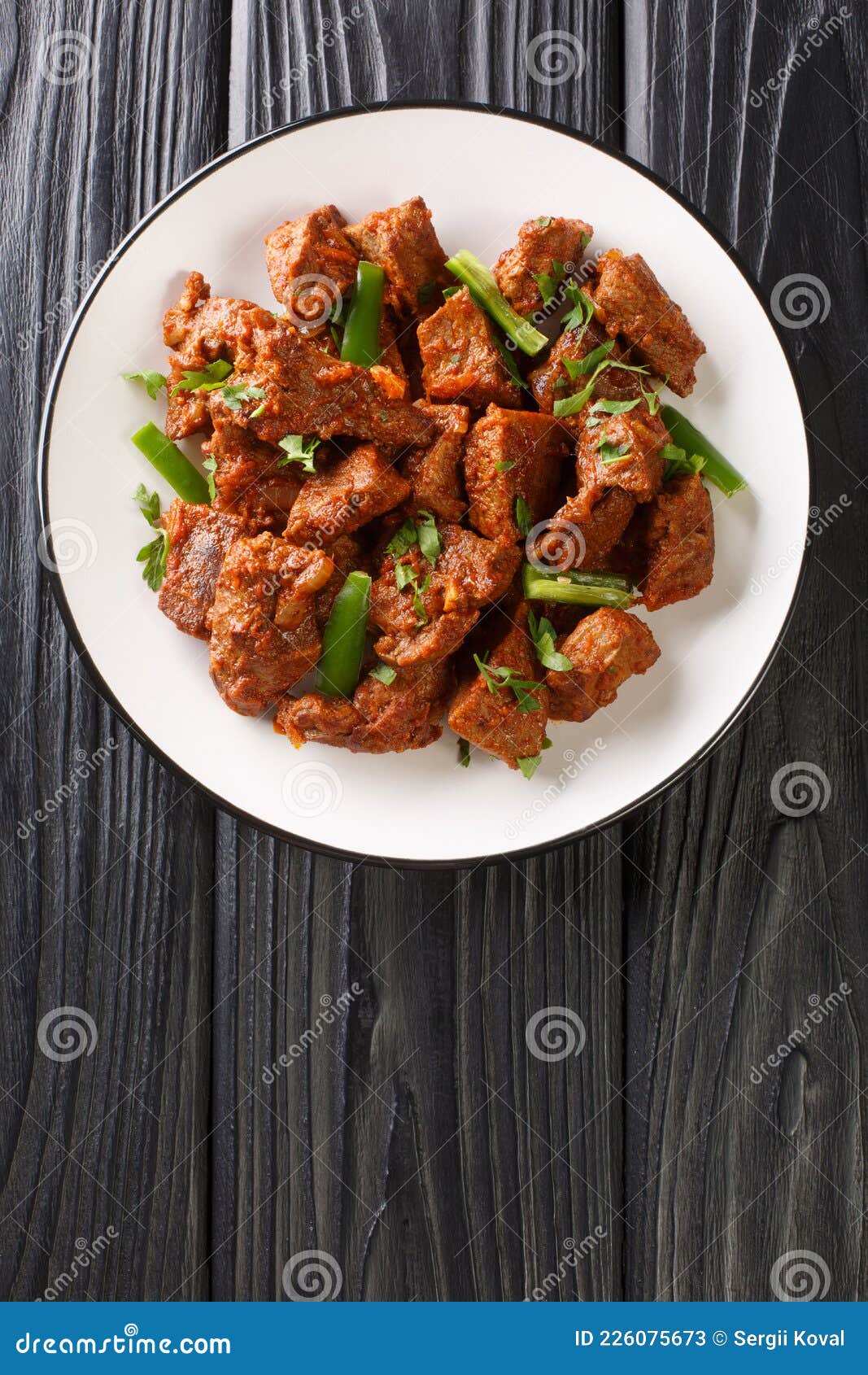 Beef Stew Tibs Traditional and Authentic Ethiopian Food Closeup in the