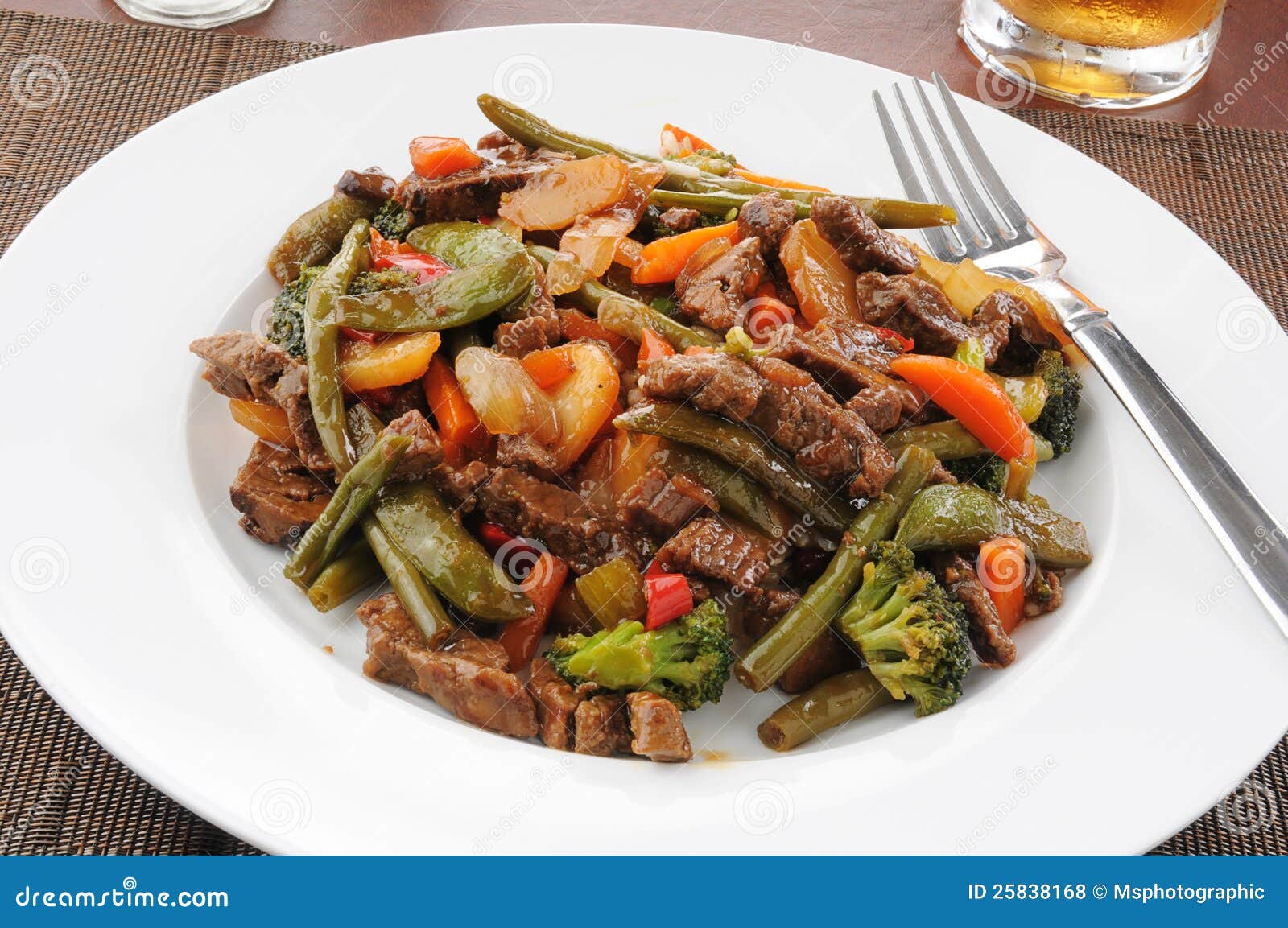 Beef stir fry on rice stock photo. Image of stir, rice - 25838168