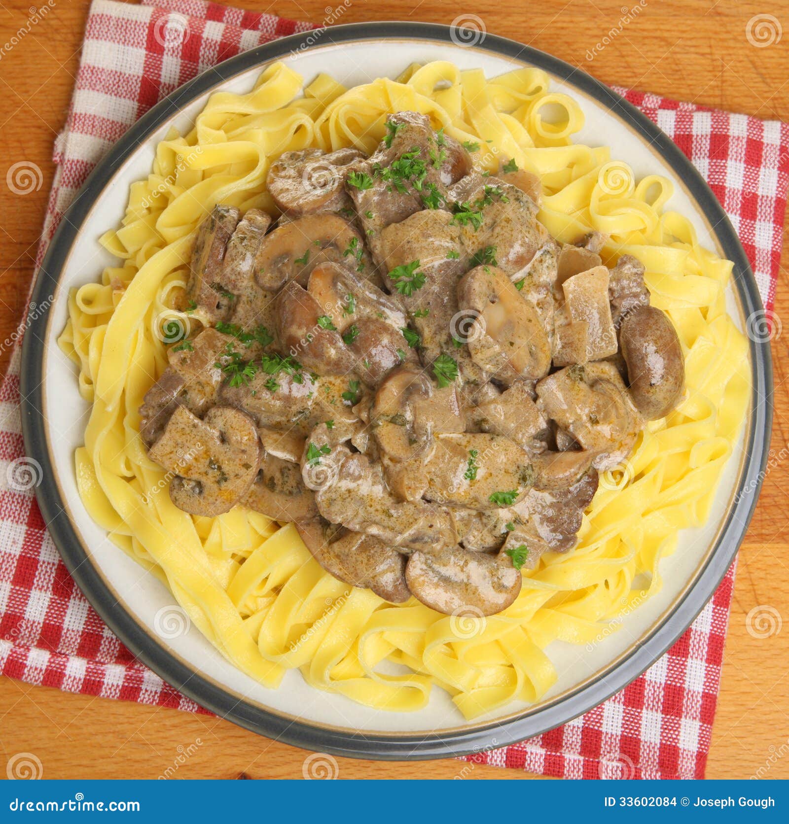 Beef Stroganoff With Tagliatelle Pasta Stock Images Image 33602084
