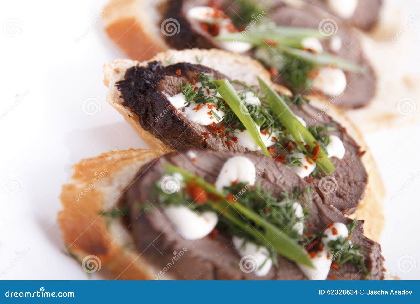 Beef Tenderloin Crostini stock photo. Image of banquet 62328634