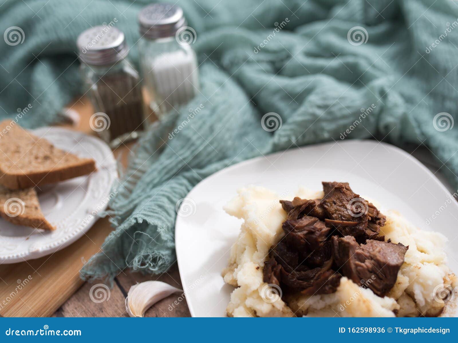 Beef Tips with Gravy on Mashed Potatoes Stock Photo Image of food