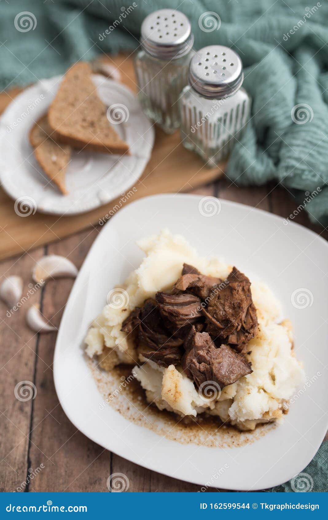Beef Tips with Gravy on Mashed Potatoes Stock Photo Image of beef