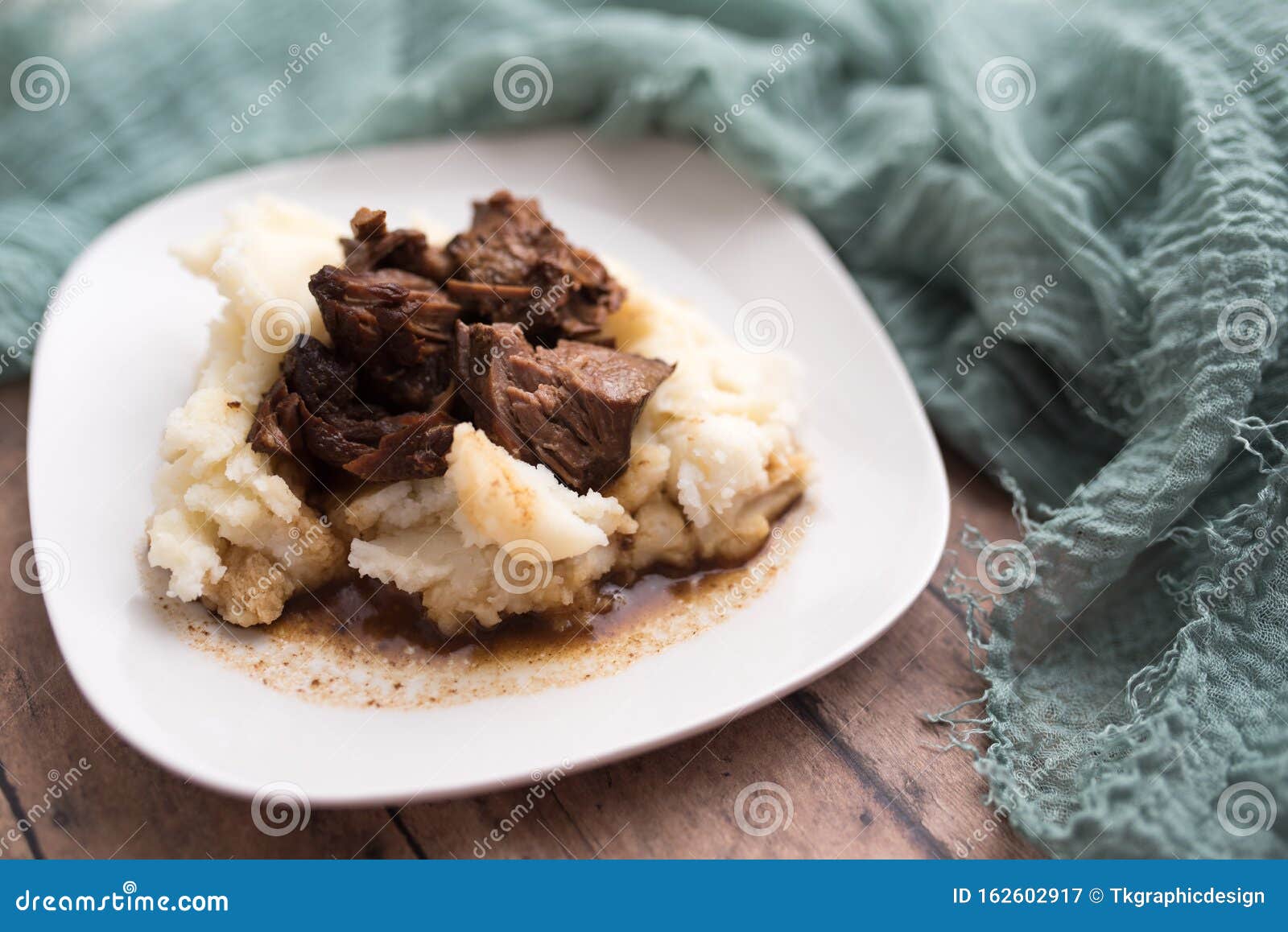 Beef Tips with Gravy on Mashed Potatoes Stock Image Image of dinner