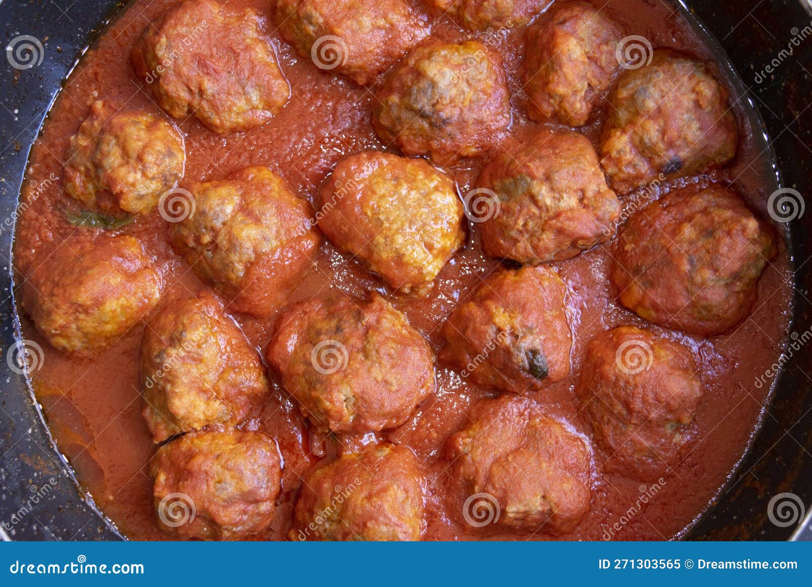 Beef Tomato Sauce Meatballs Stock Image Image of beef, rustic 271303565
