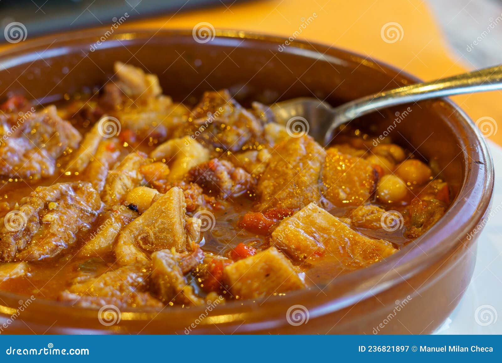 Beef Tripe Stewed with Chickpeas. Typical Spanish Food Stock Image Image of cooked
