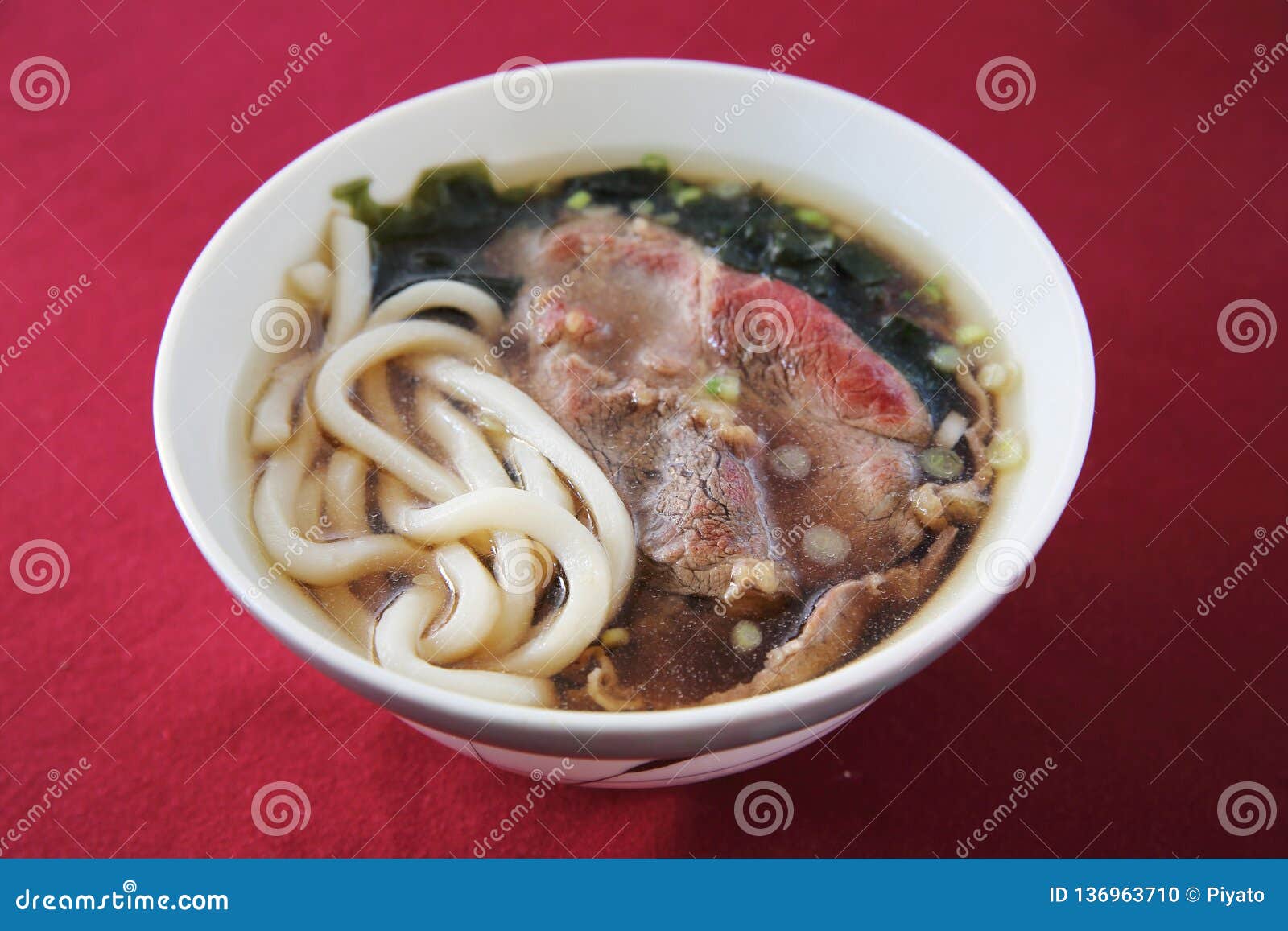 Beef Udon noodles stock photo. Image of laver, dining - 136963710