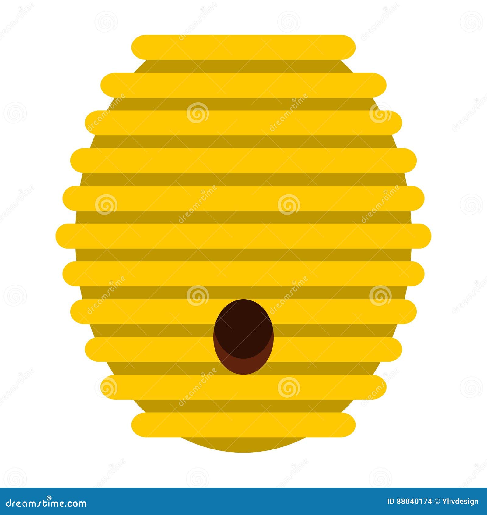 Beehive icon, flat style stock vector. Illustration of hive - 88040174