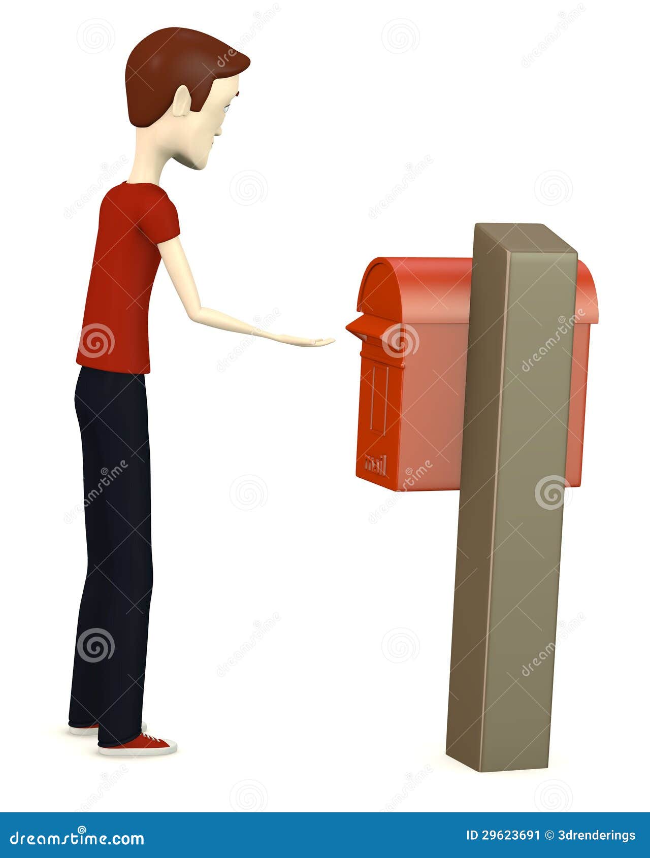 Beeldverhaaljongen Met Brievenbus Stock Illustratie - Illustration Of Post, Mens: 29623691