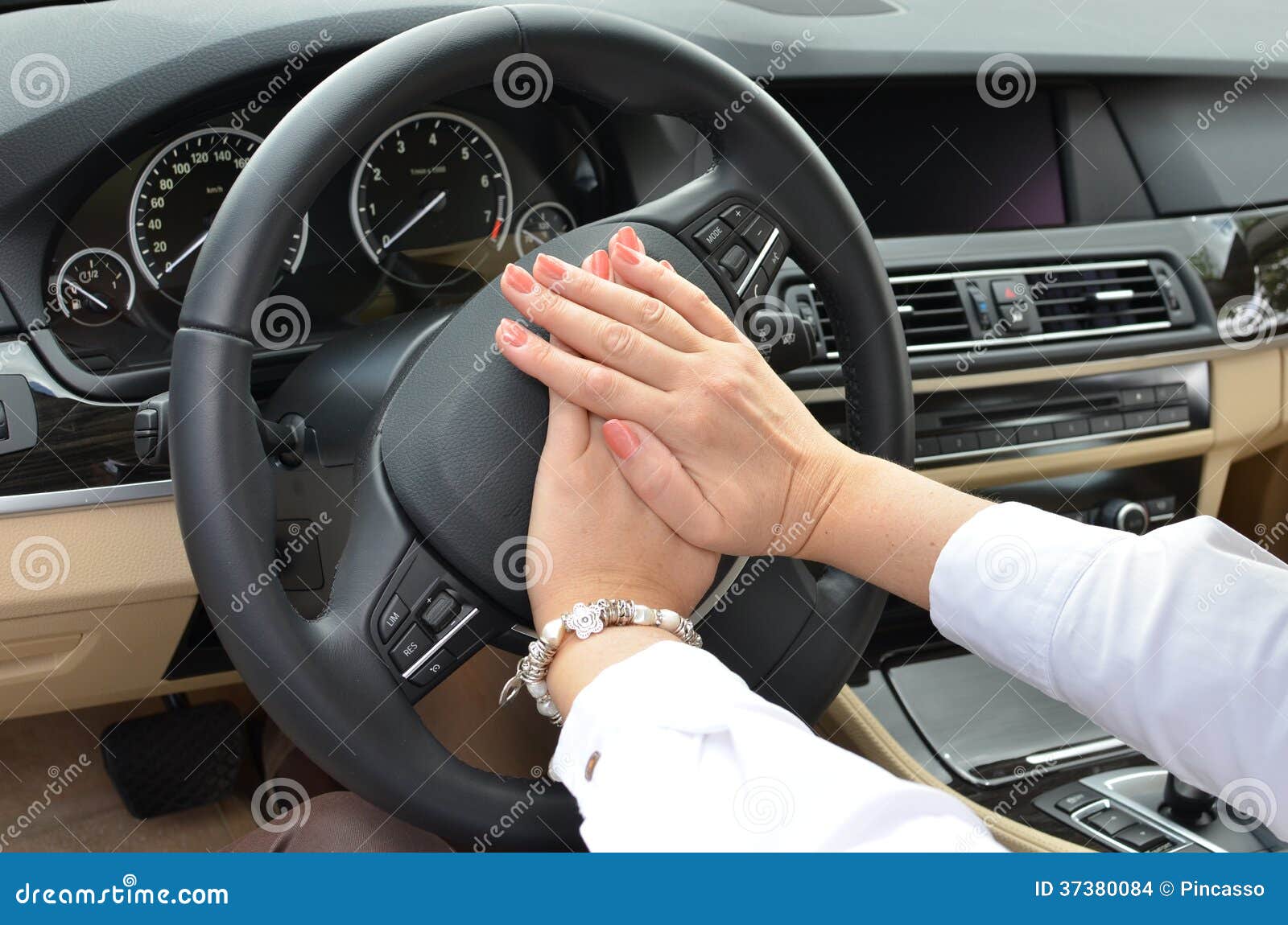 Beeping car driver stock photo. Image of hoot, interior 37380084