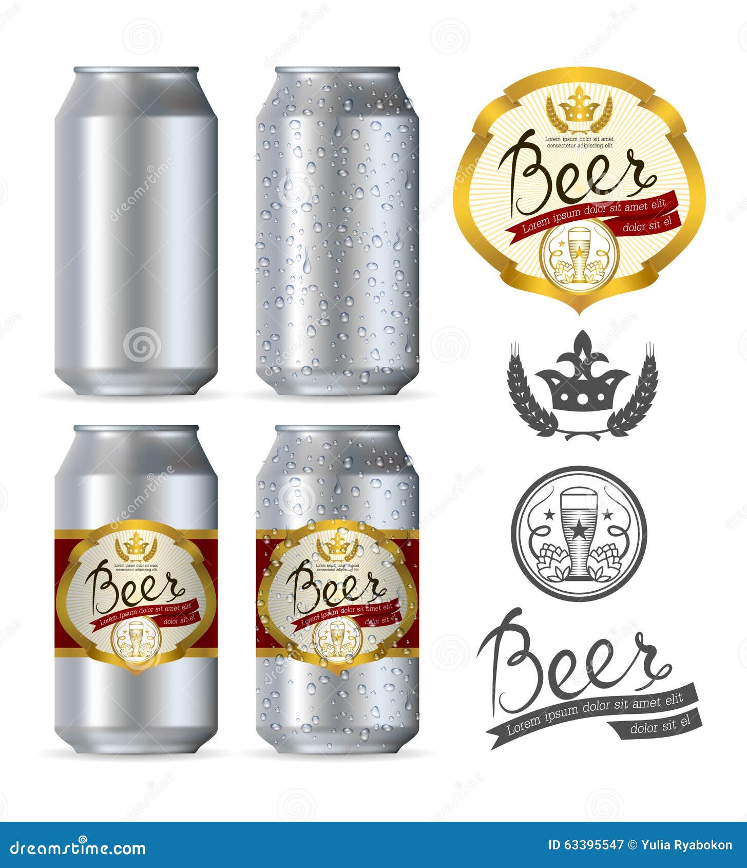 Beer Aluminum Realistic Cans Stock Vector Illustration of packing