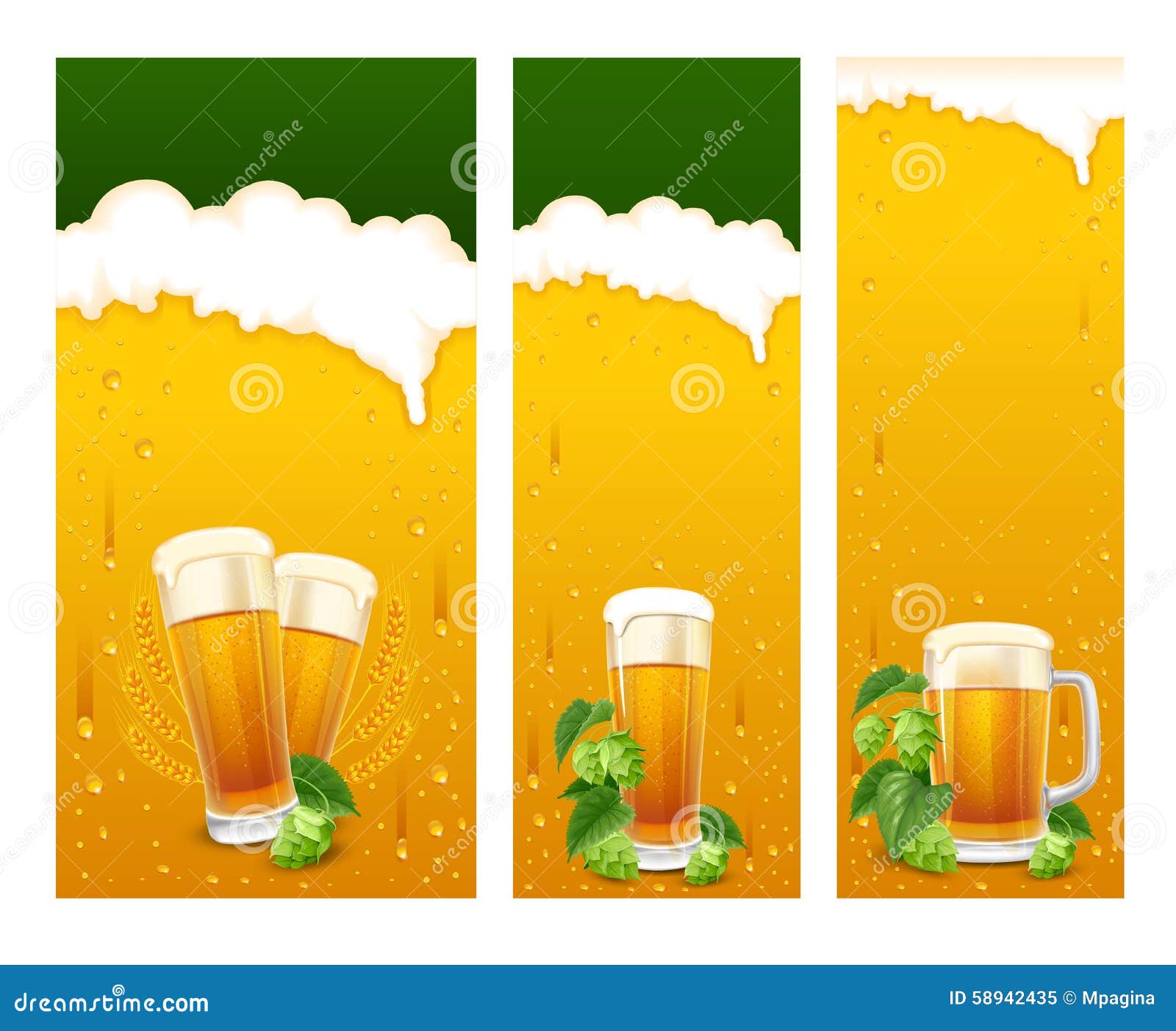 Beer banners stock vector. Illustration of goblet, bitter 58942435
