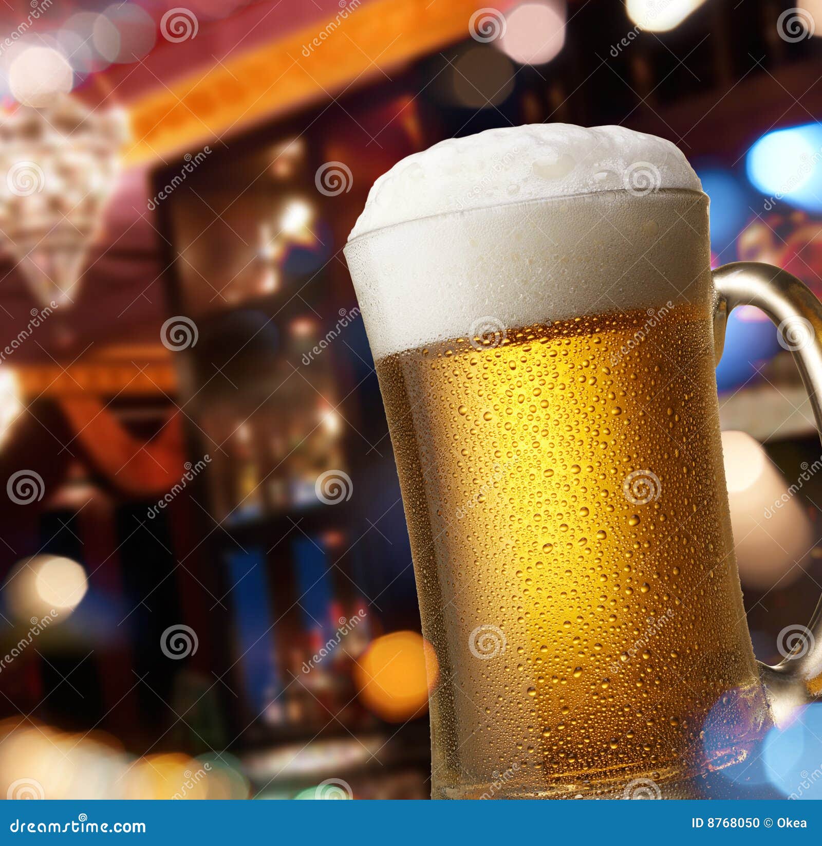 Beer on bar counter stock photo. Image of drop, beer, golden 8768050