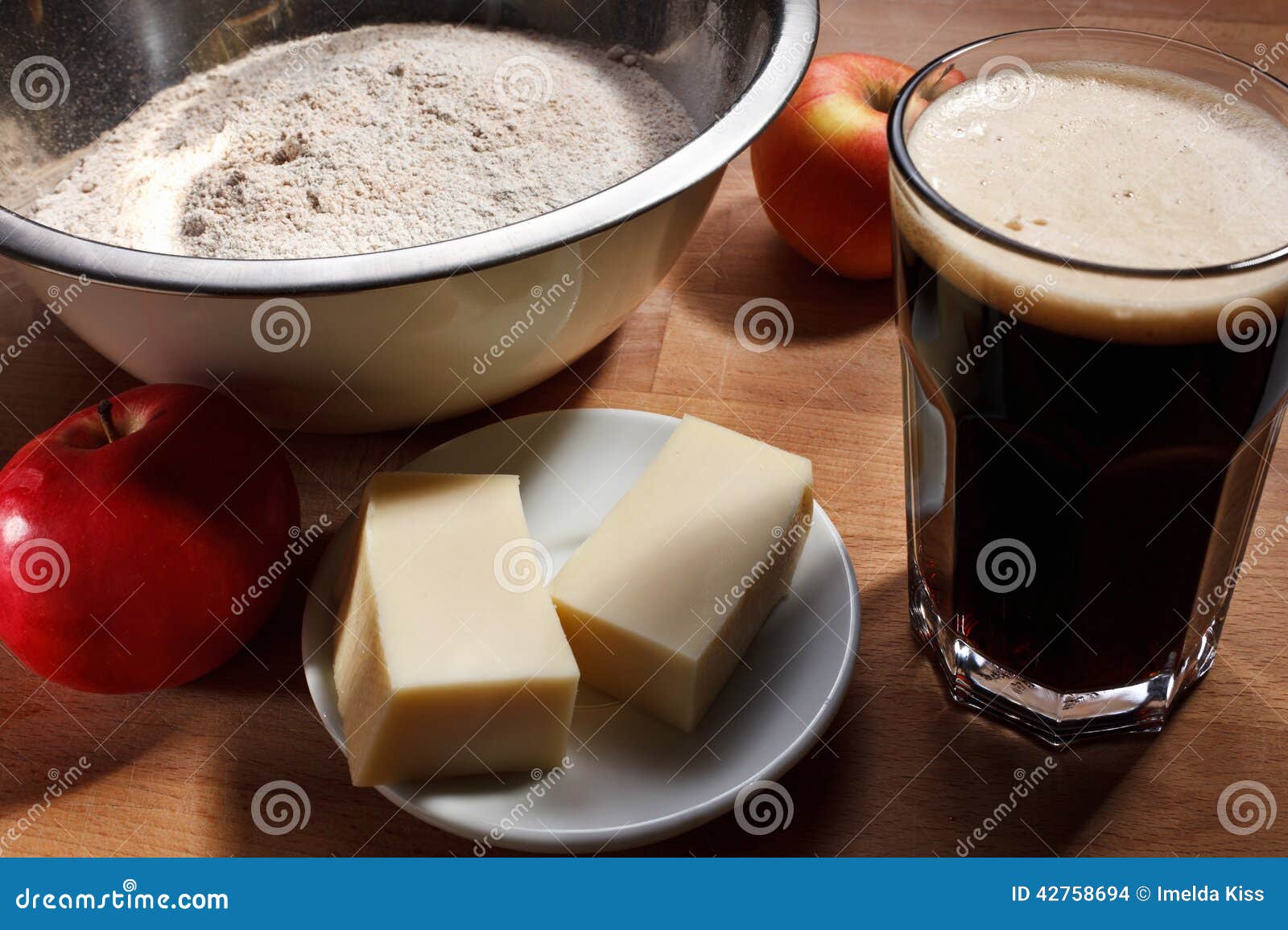 Beer Batter Making with Dark Beer Stock Photo Image of batter