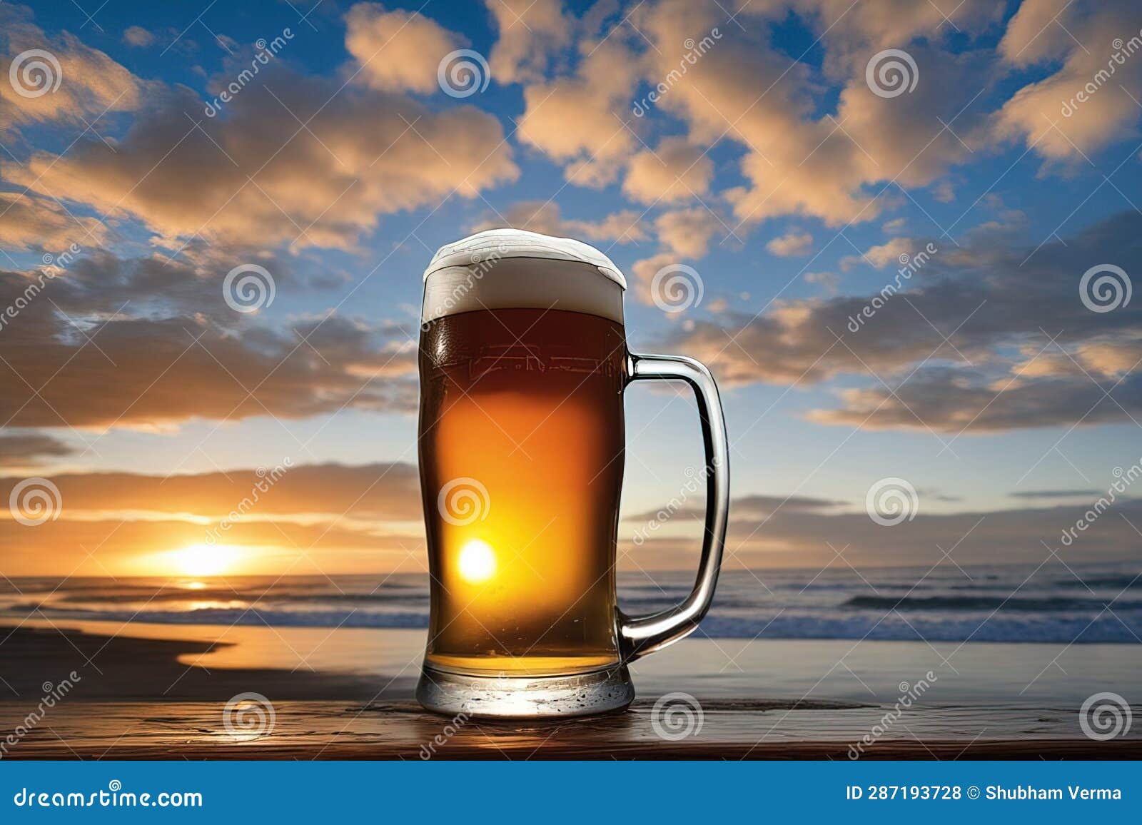 Beer on the beach stock illustration. Illustration of refreshment