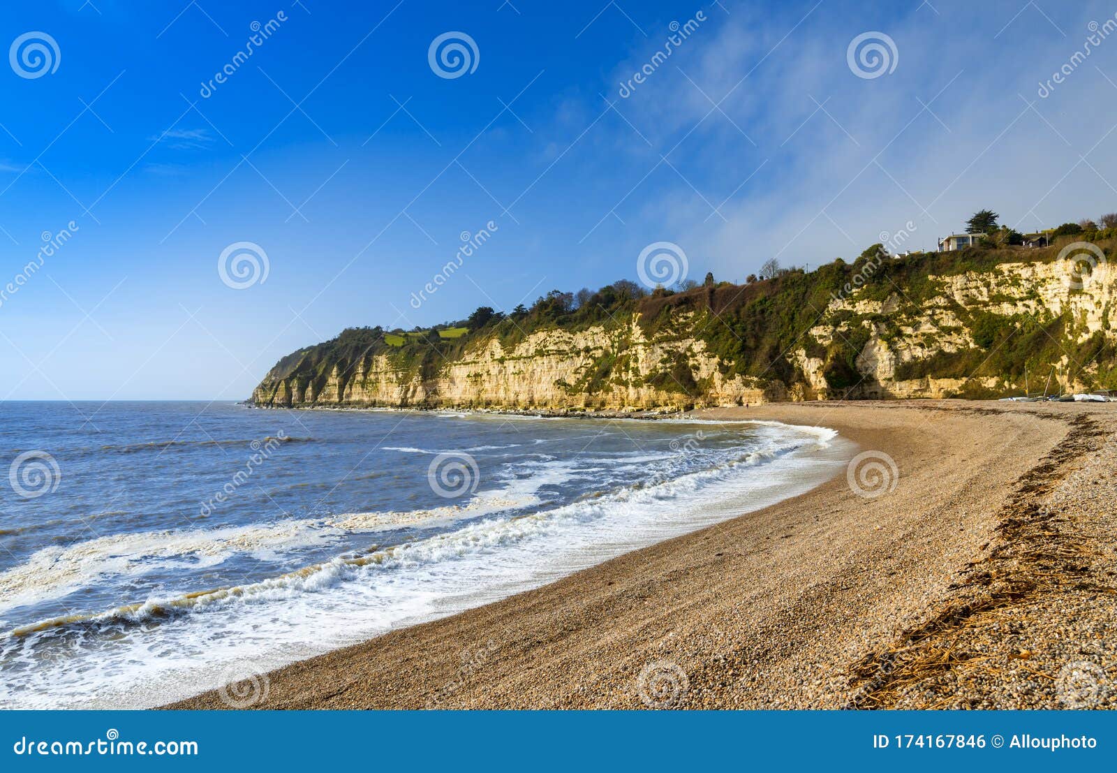 Beer Beach in Devon in Spring Sunshine Stock Photo - Image of spring ...